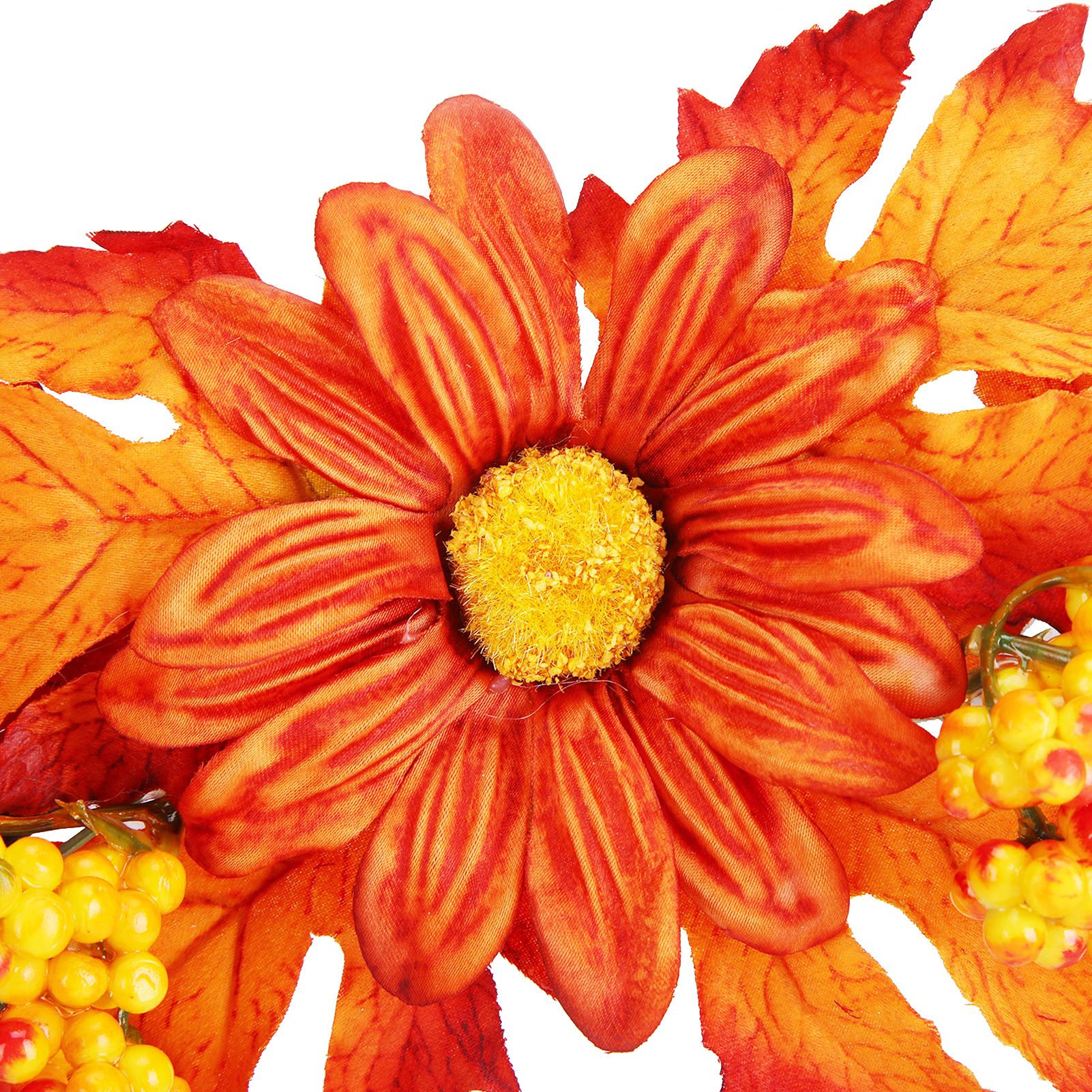 Artificial Leaf Pumpkin Wreath Door Window Fall Wreath for Halloween Christmas view 10