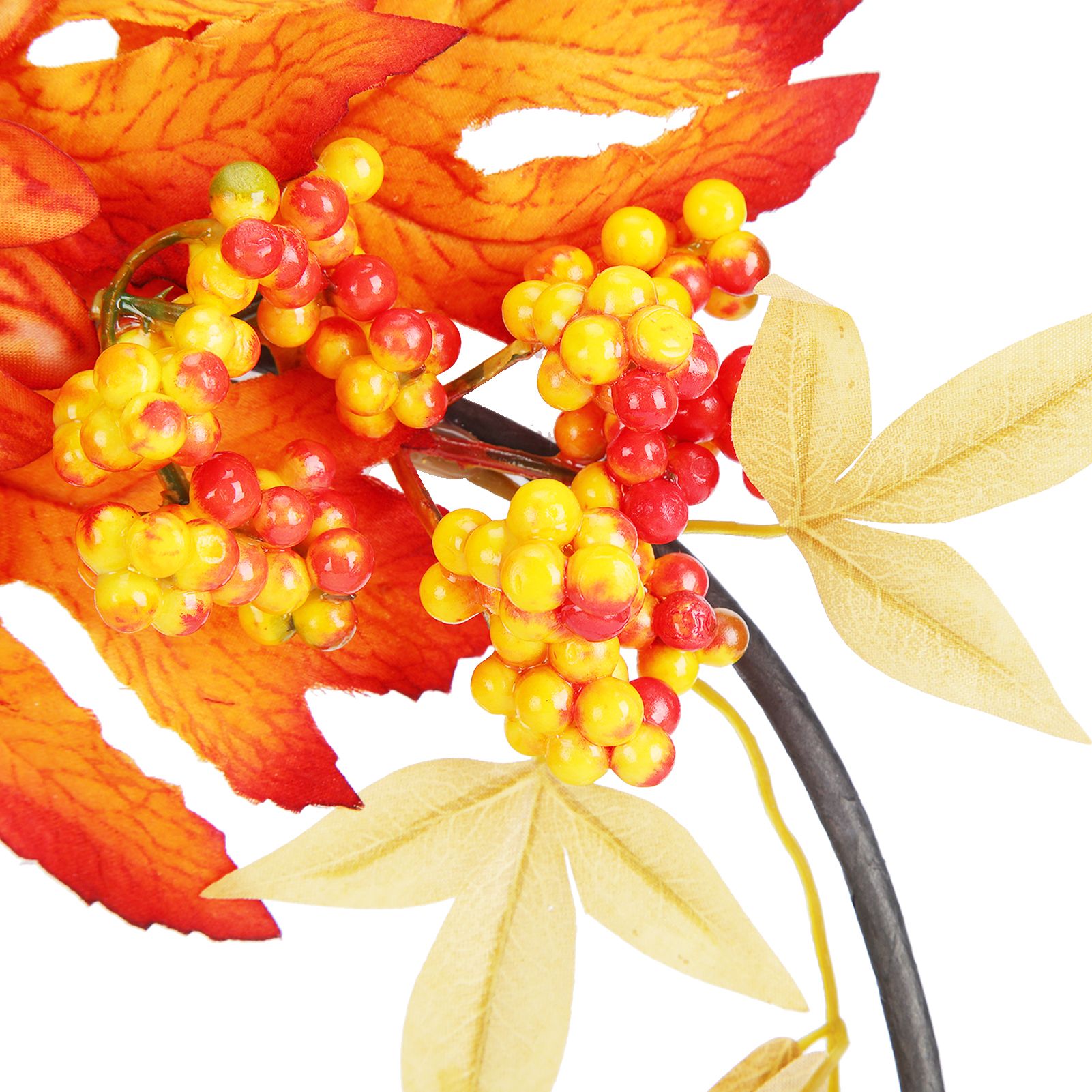 Artificial Leaf Pumpkin Wreath Door Window Fall Wreath for Halloween Christmas view 14