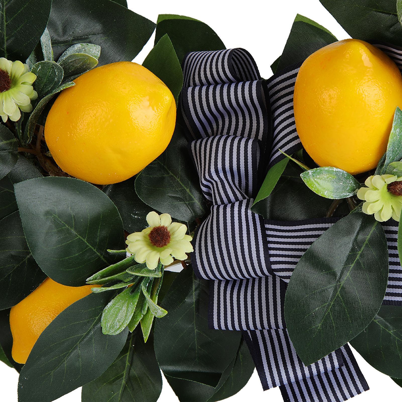Artificial Lemon Daisy Flower Wreath Door Hanging Garland for Theme Party view 15