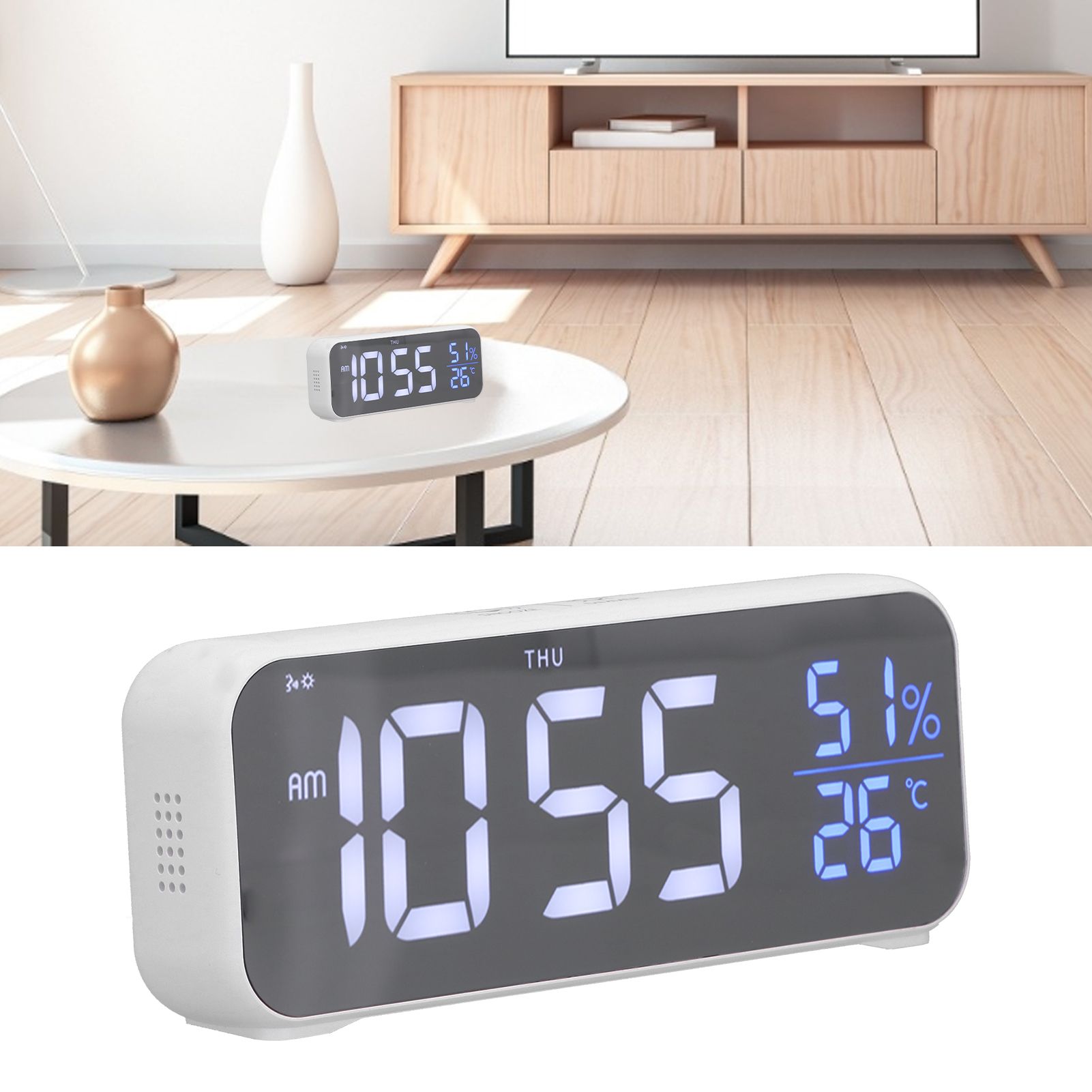 Digital Alarm Clock LED Digital Music Alarm Clock USB Charging Electronic view 11