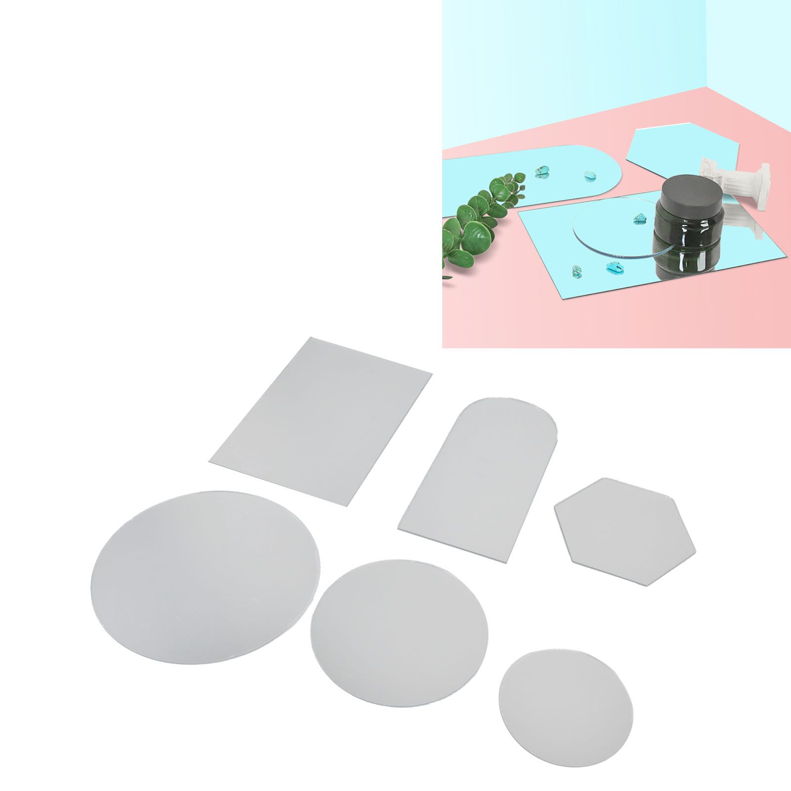6Pcs Special Shape Mirror Wall Sticker Acrylic Decorative Background Wall view 12
