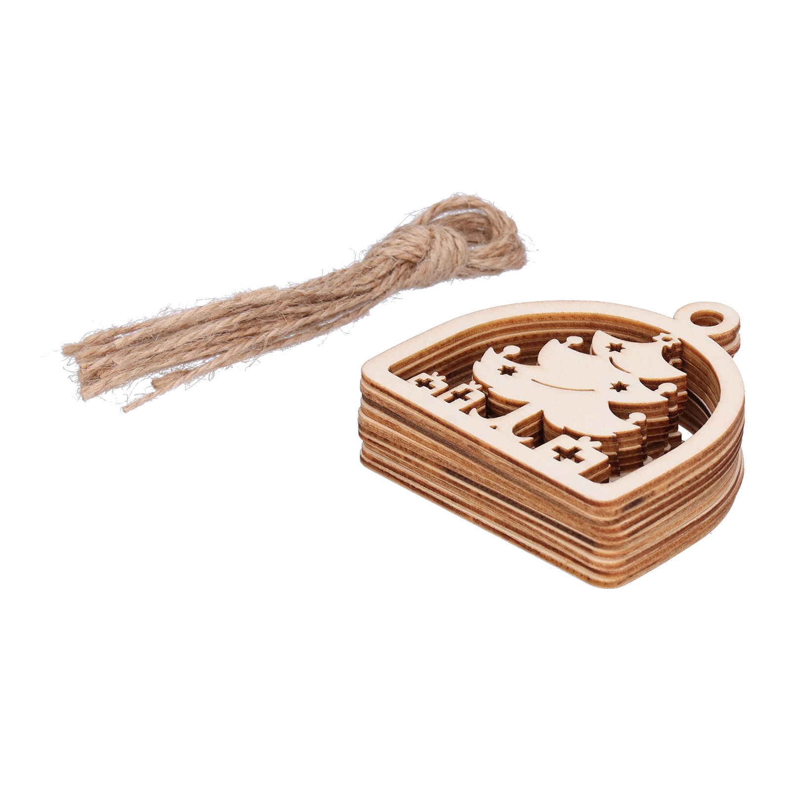 2Set Boxwood Hollow Tree Hanging Ornaments Small Decorative Handcraft for view 3