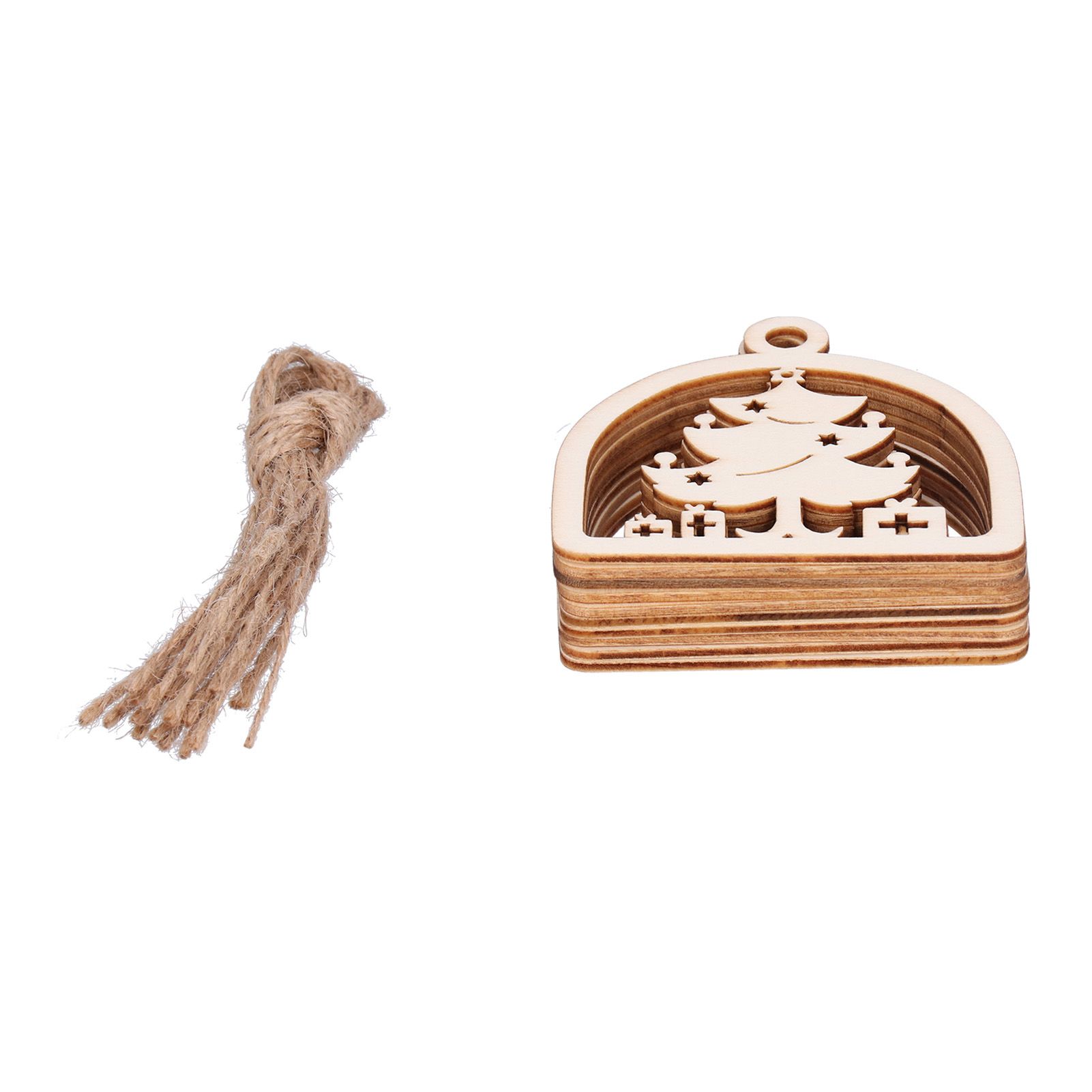 2Set Boxwood Hollow Tree Hanging Ornaments Small Decorative Handcraft for view 4