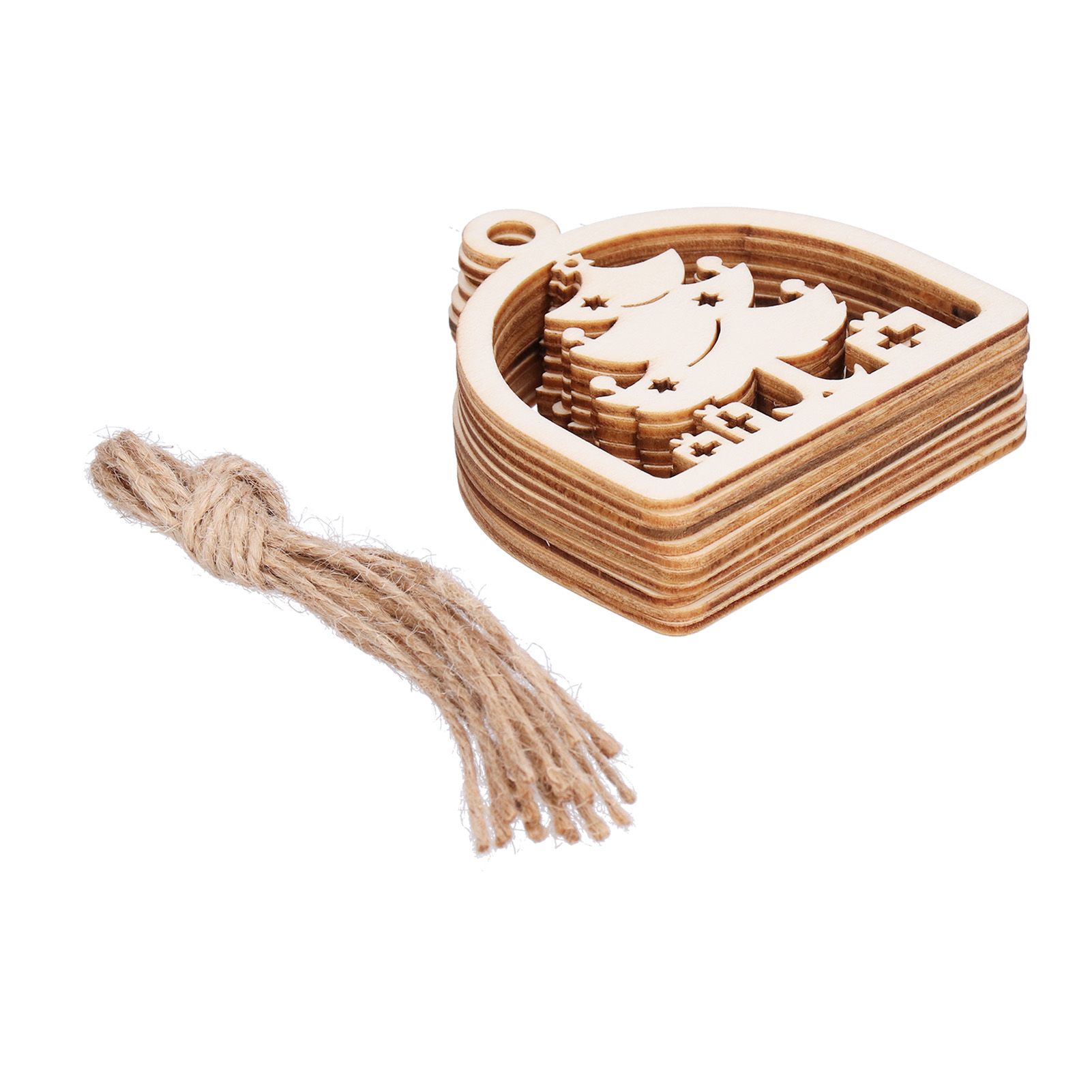 2Set Boxwood Hollow Tree Hanging Ornaments Small Decorative Handcraft for view 5
