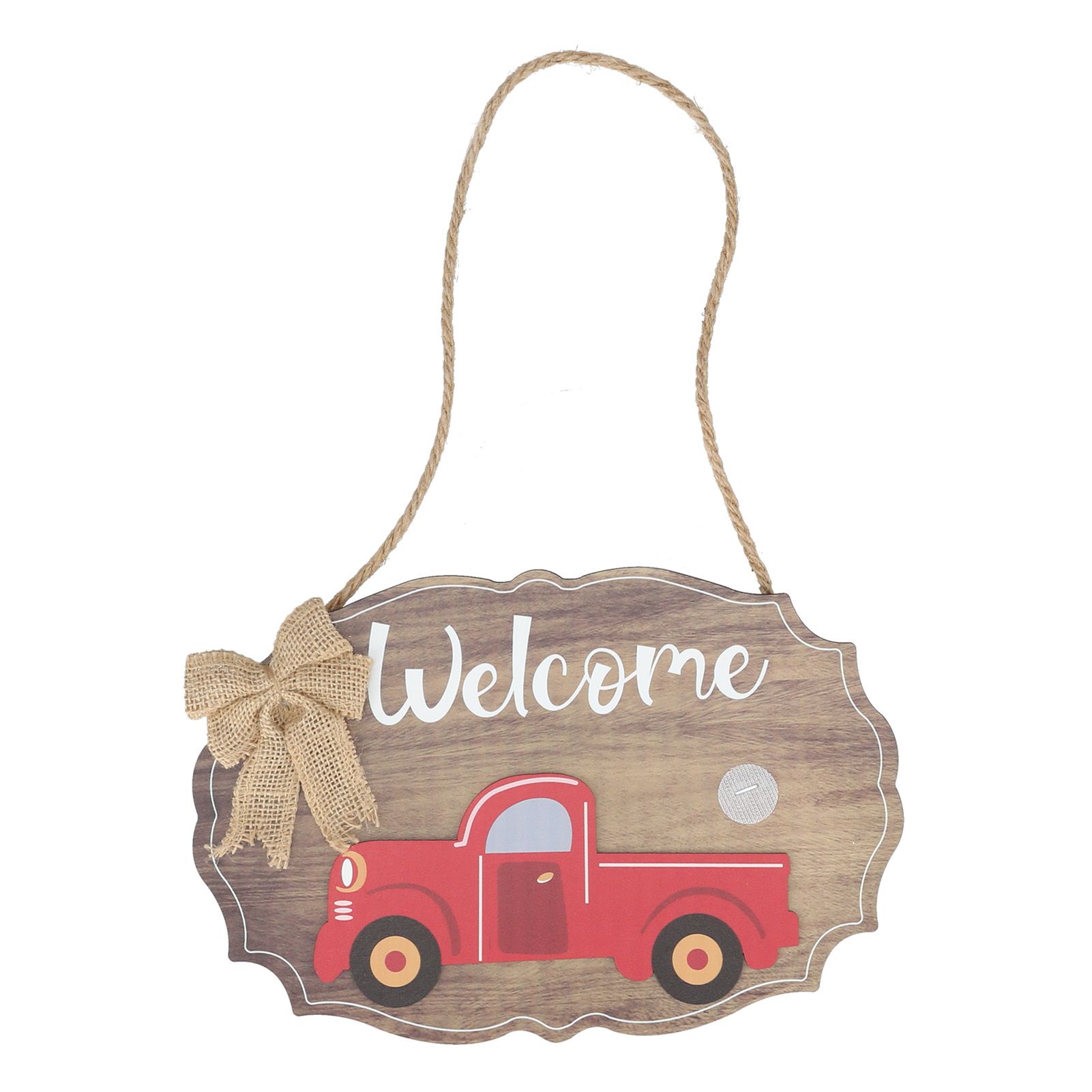 Wooden Welcome Sign with 12Pcs Interchangeable Seasonal Icons Wall Hanging view 2