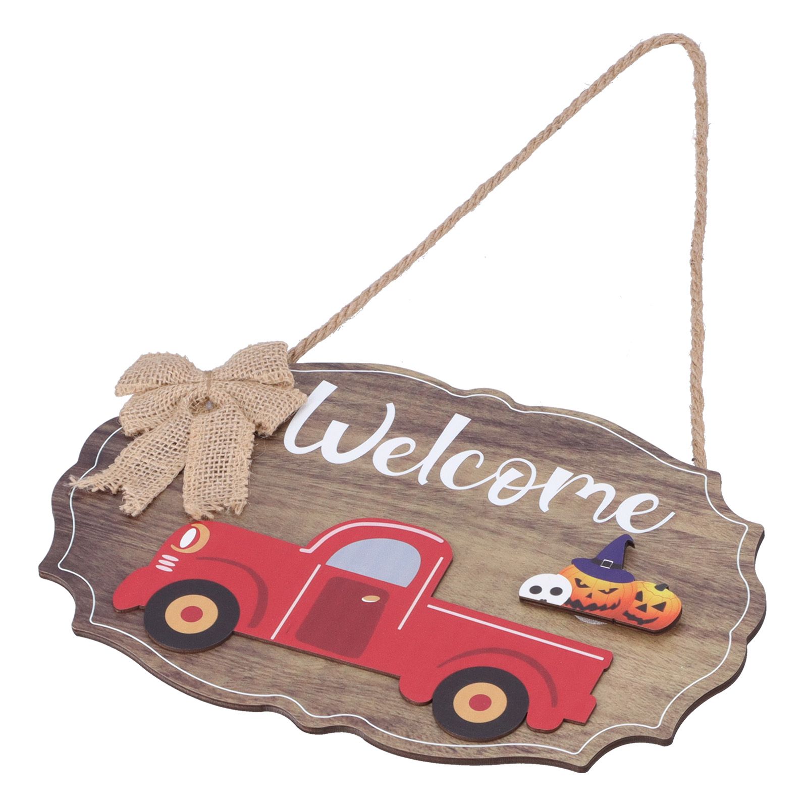 Wooden Welcome Sign with 12Pcs Interchangeable Seasonal Icons Wall Hanging view 5