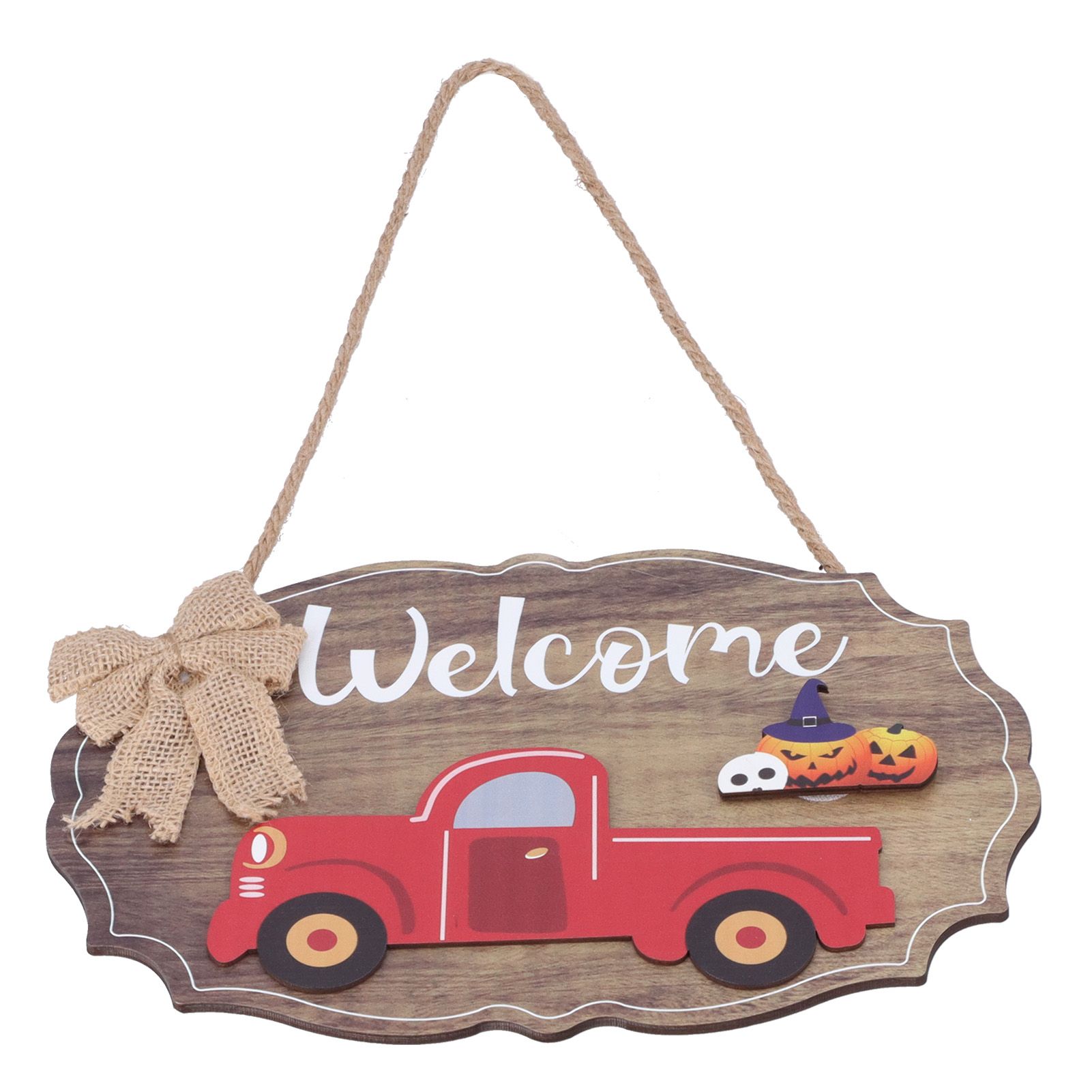 Wooden Welcome Sign with 12Pcs Interchangeable Seasonal Icons Wall Hanging view 6