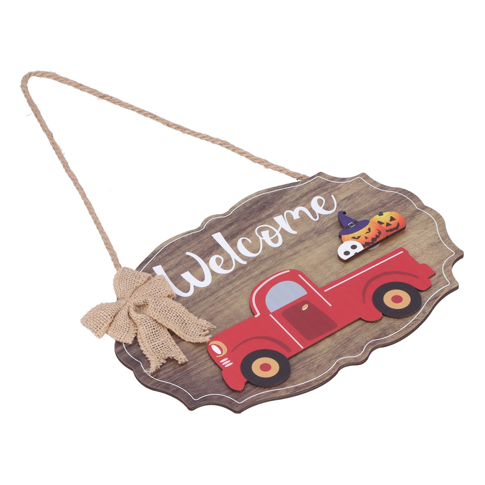 Wooden Welcome Sign with 12Pcs Interchangeable Seasonal Icons Wall Hanging view 7