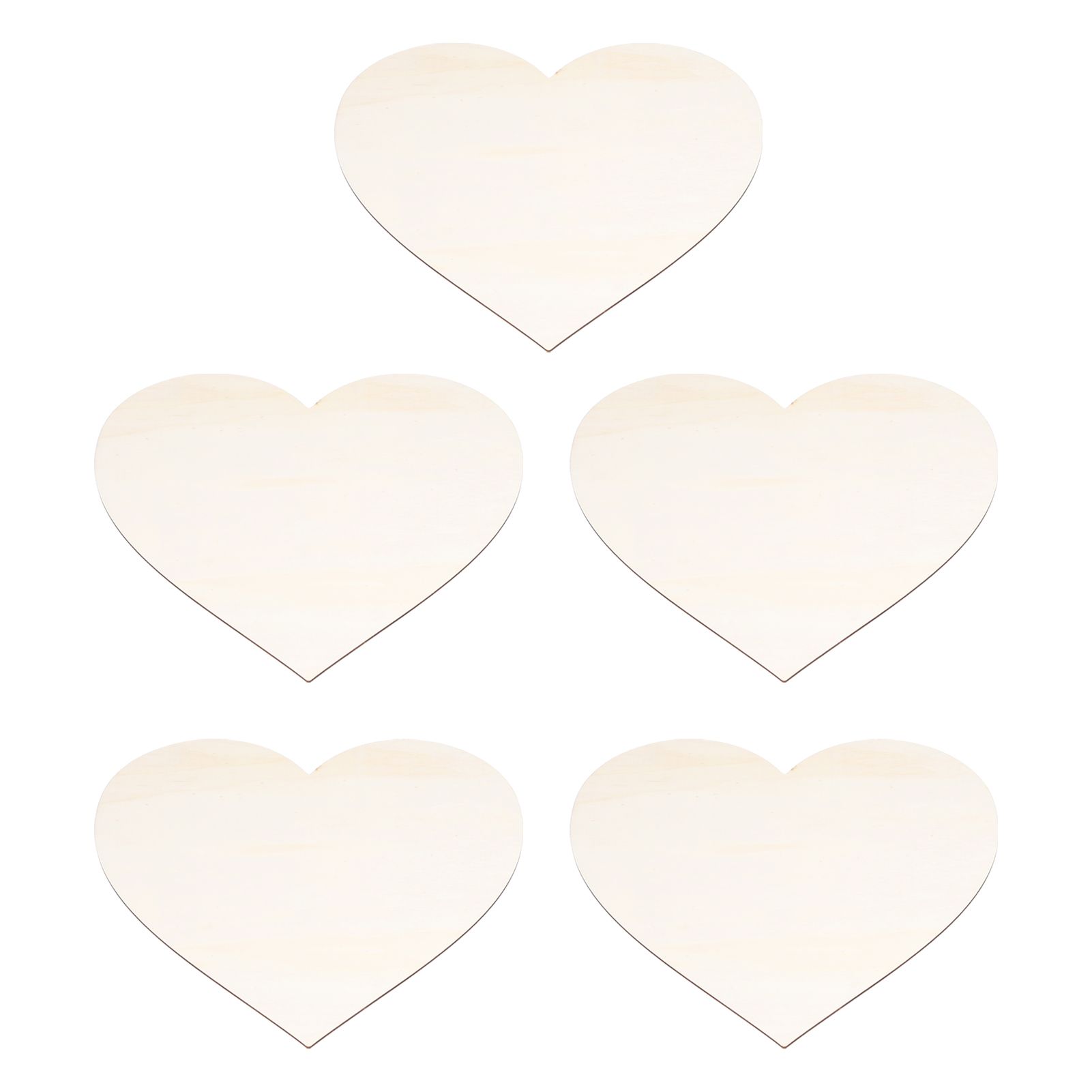 5PCS Christmas Woden Heart DIY Wooden Heart Slice Children Hand Drawn Craft