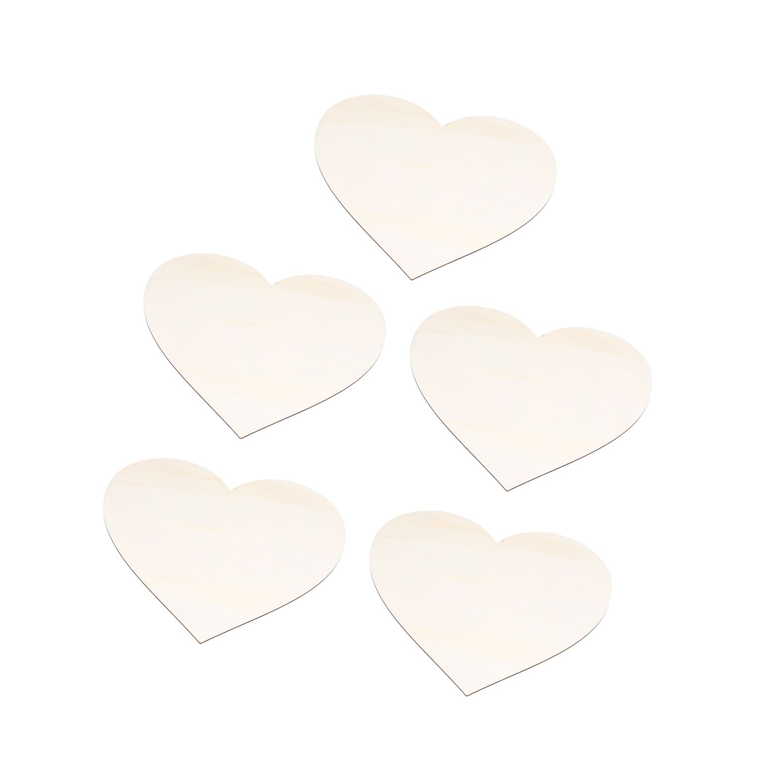 5PCS Christmas Woden Heart DIY Wooden Heart Slice Children Hand Drawn Craft view 2