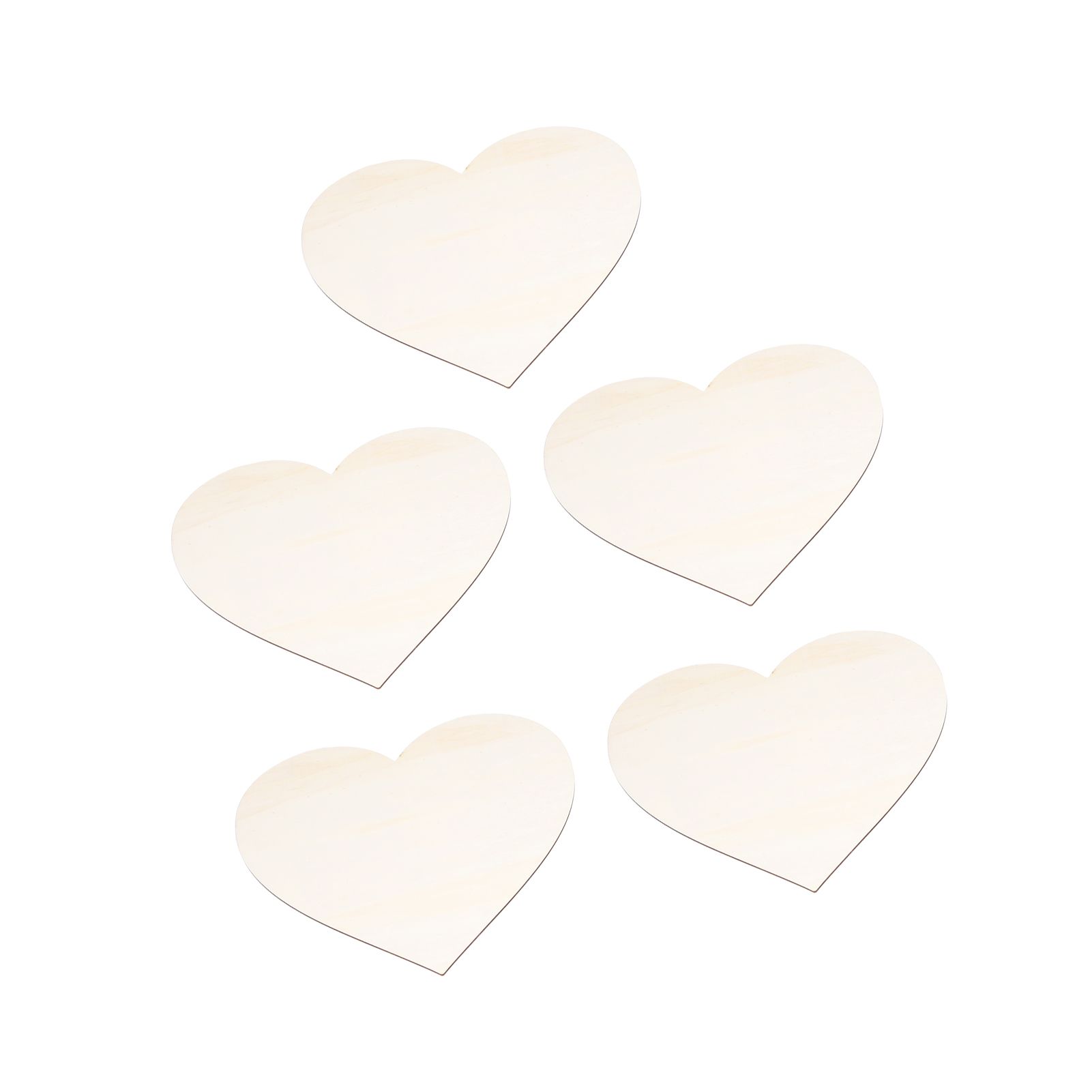 5PCS Christmas Woden Heart DIY Wooden Heart Slice Children Hand Drawn Craft view 3
