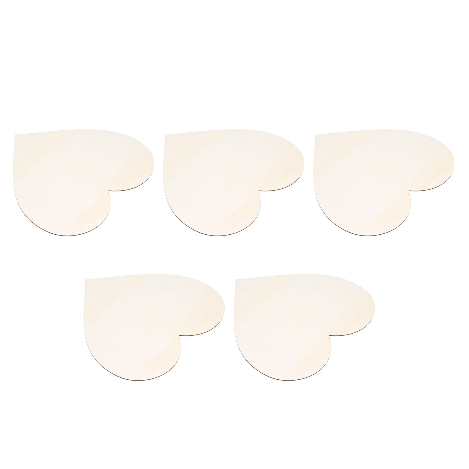 5PCS Christmas Woden Heart DIY Wooden Heart Slice Children Hand Drawn Craft view 5