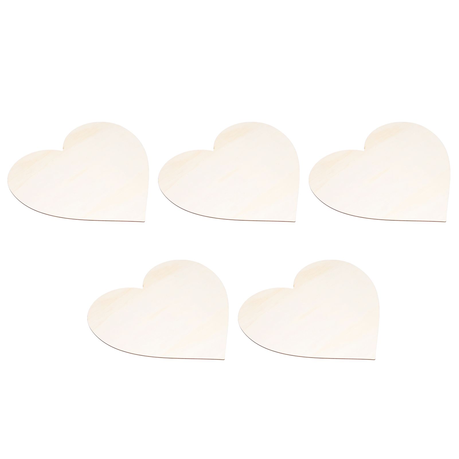5PCS Christmas Woden Heart DIY Wooden Heart Slice Children Hand Drawn Craft view 6
