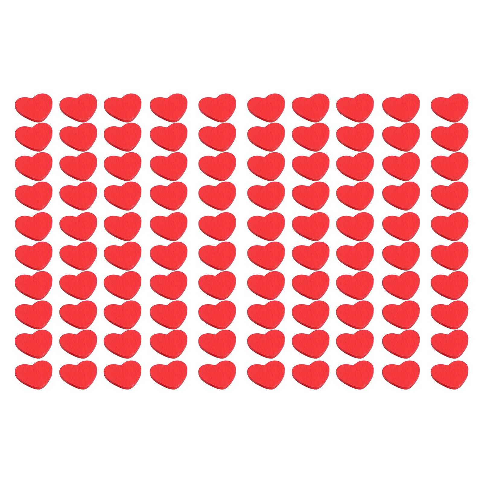 100Pcs Red Wooden HeartShaped Ornament SelfAdhesive DIY Hand Made Home Decoration view 3