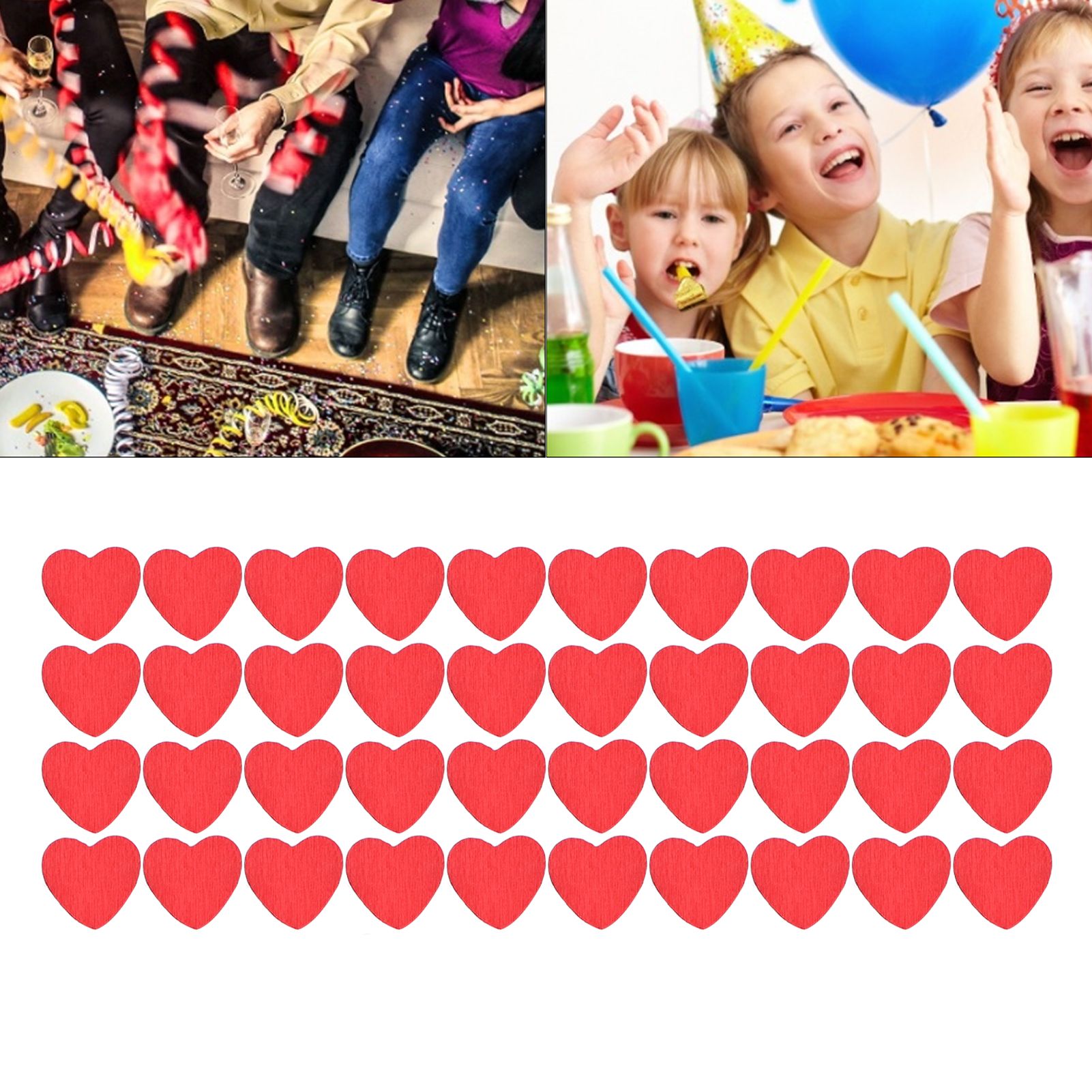 100Pcs Red Wooden HeartShaped Ornament SelfAdhesive DIY Hand Made Home Decoration view 12