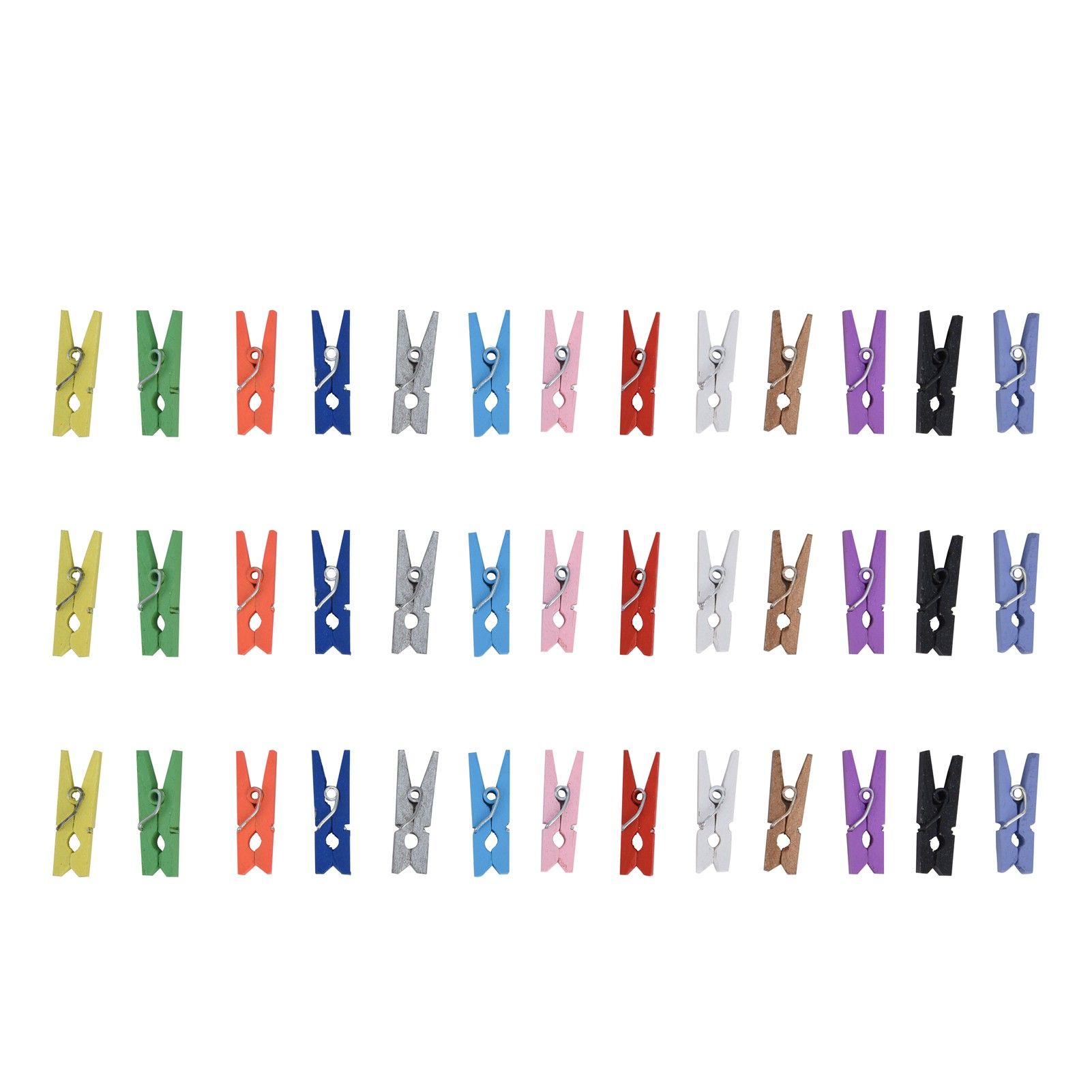 100PCS Wooden Clip Mini Color Wood Clip Birch Card Photo Clip with 10m Rope view 5