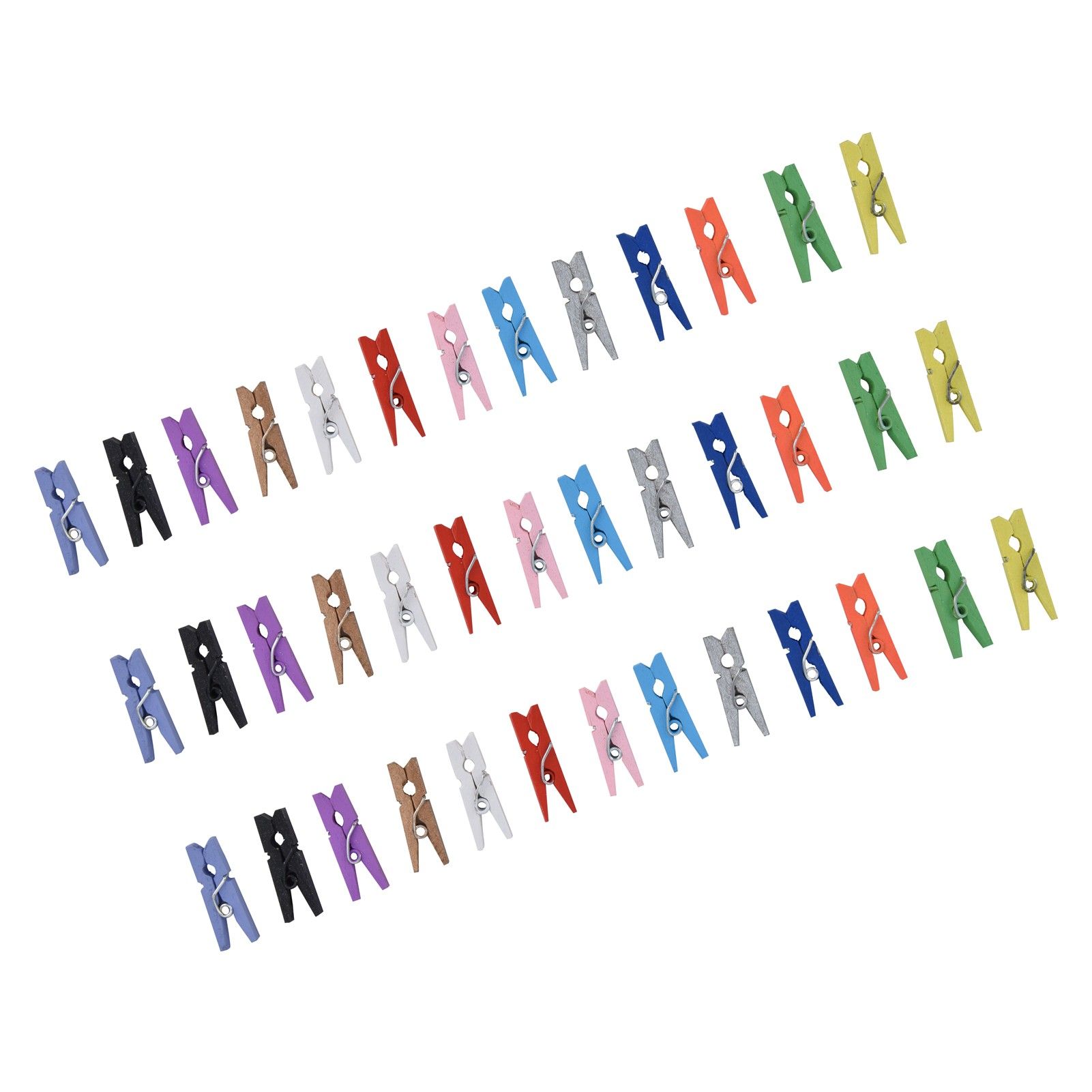 100PCS Wooden Clip Mini Color Wood Clip Birch Card Photo Clip with 10m Rope view 7