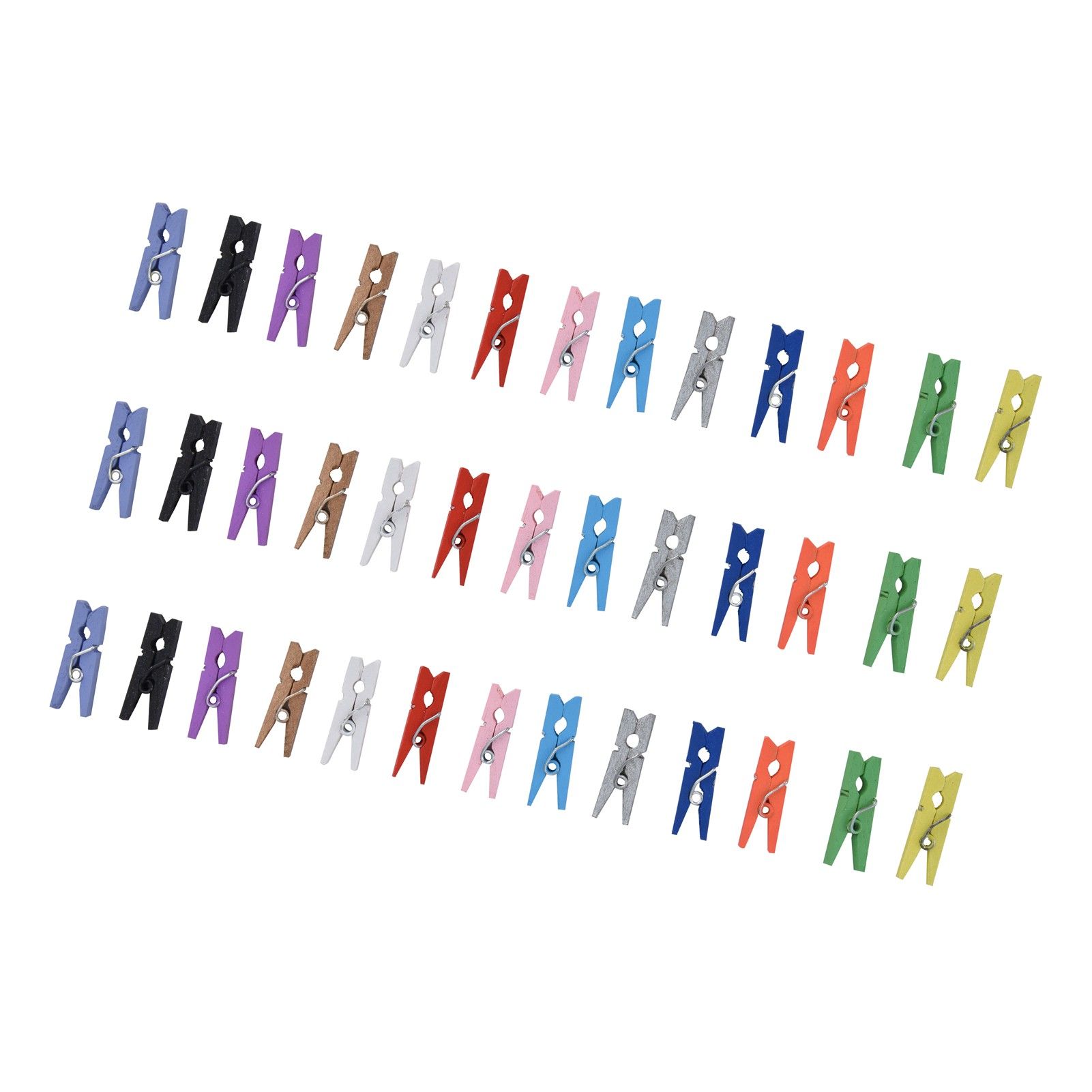 100PCS Wooden Clip Mini Color Wood Clip Birch Card Photo Clip with 10m Rope view 8
