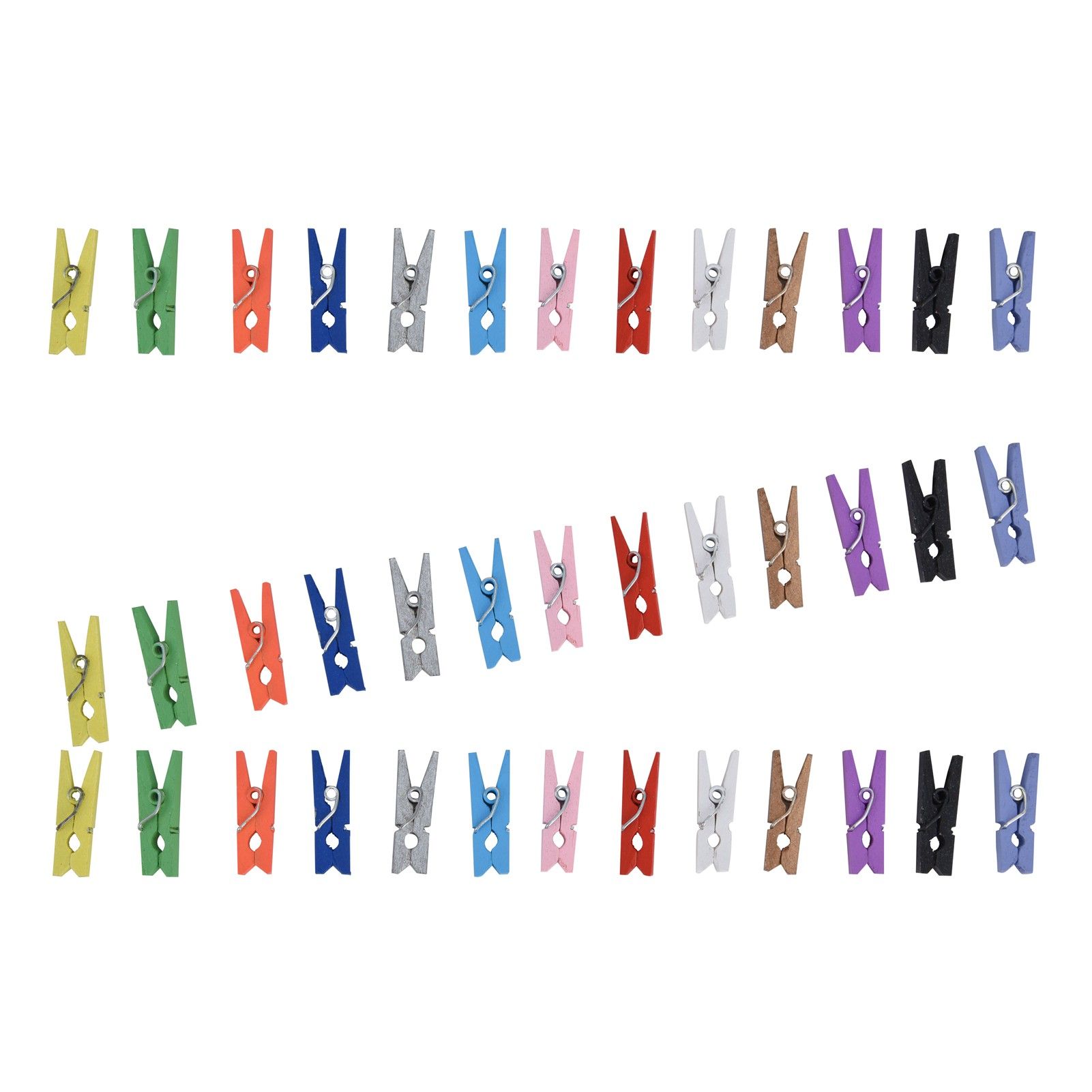100PCS Wooden Clip Mini Color Wood Clip Birch Card Photo Clip with 10m Rope view 9