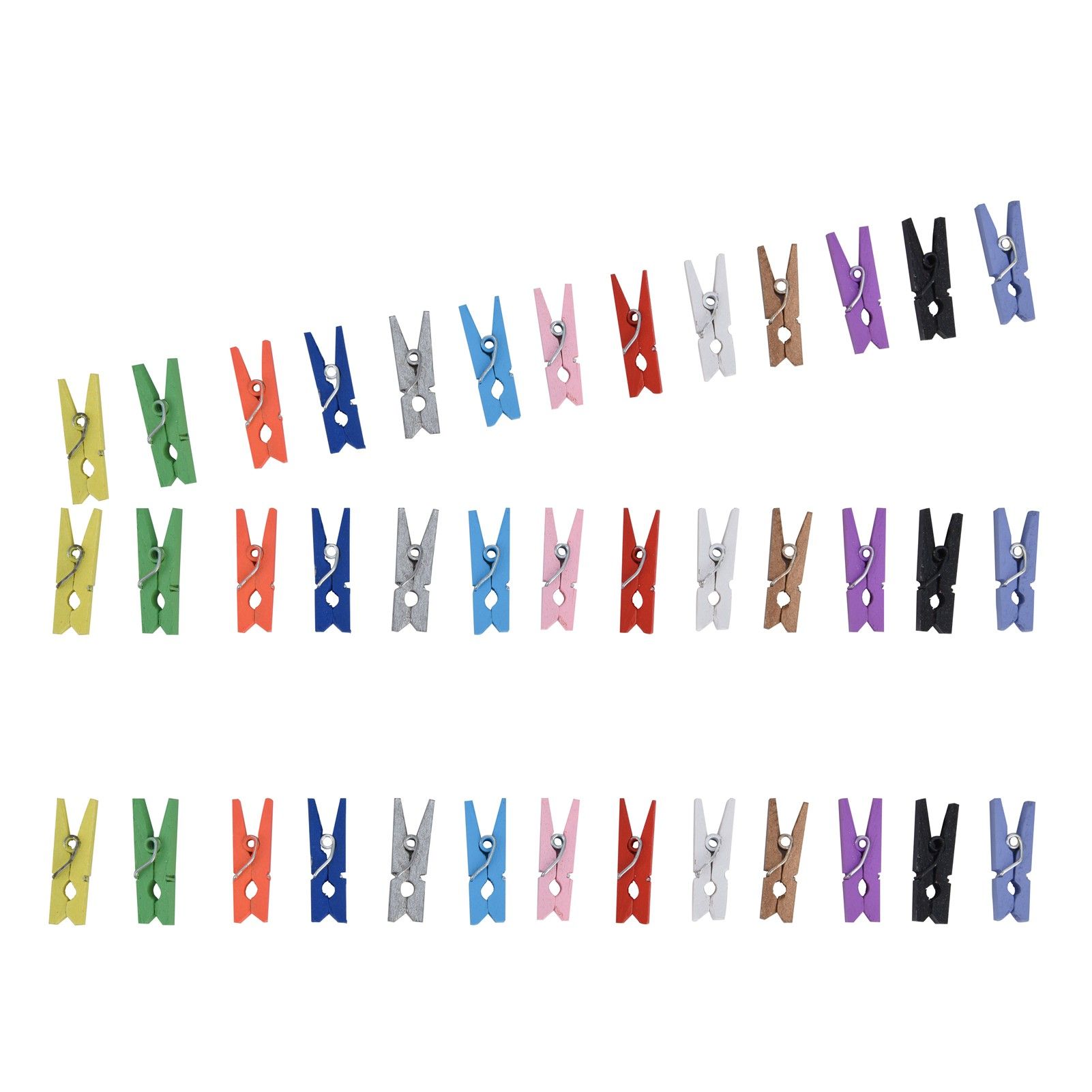 100PCS Wooden Clip Mini Color Wood Clip Birch Card Photo Clip with 10m Rope view 10