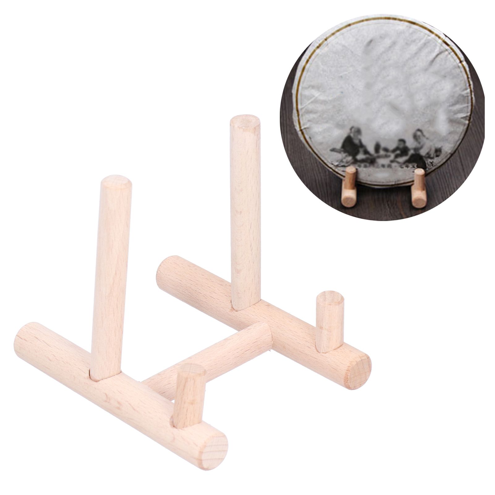 Wooden Desktop Ornament Household Modern Plate Holder Stand Home Decoration view 11