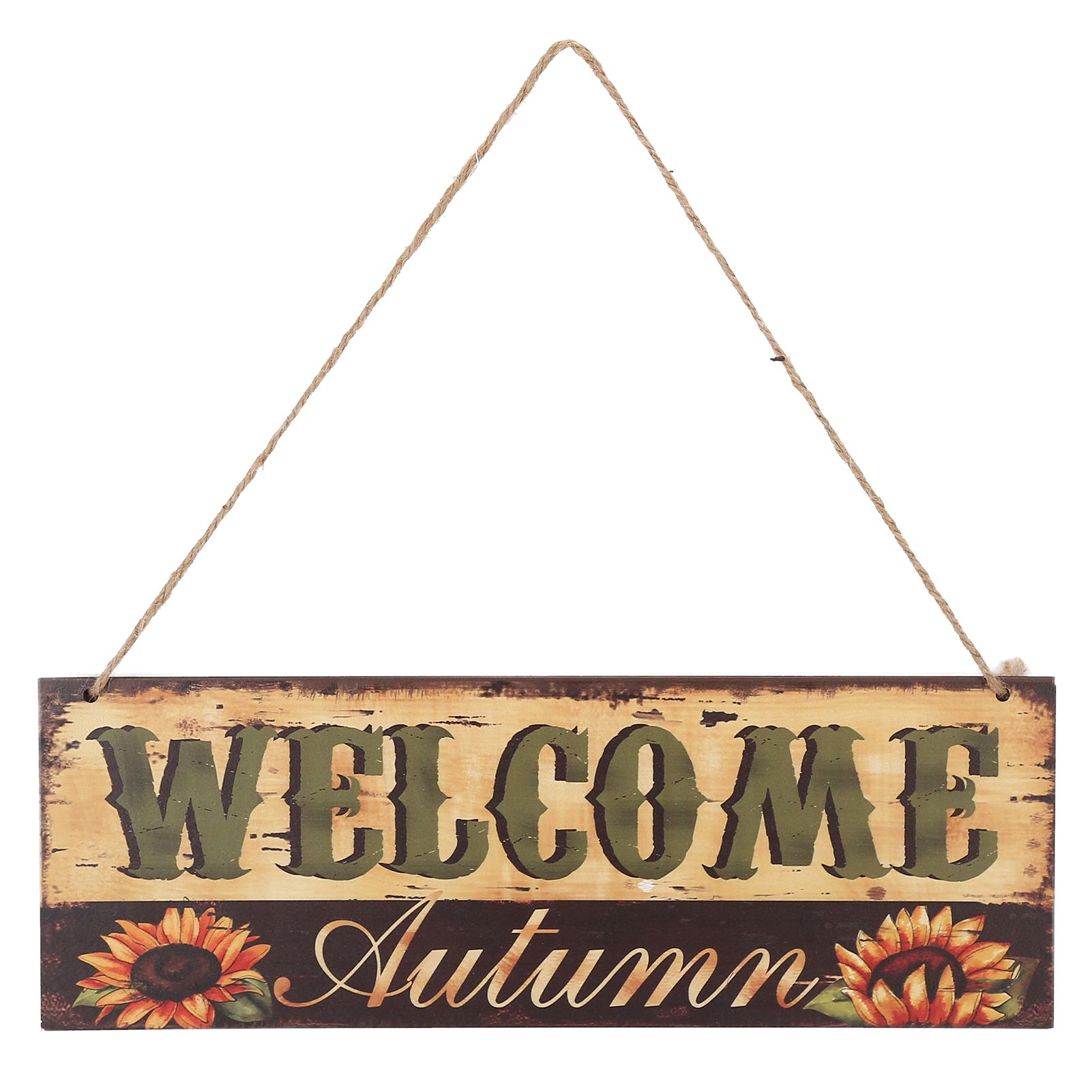 Wooden Door Hanging Plague with Pumpkin Sunflower Pattern for Indoor Outdoor — image 1