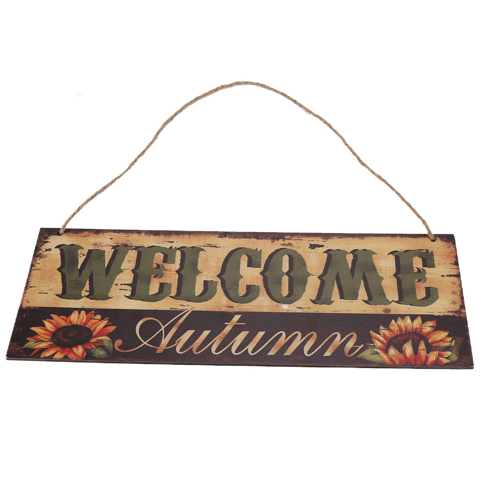 Wooden Door Hanging Plague with Pumpkin Sunflower Pattern for Indoor Outdoor view 2