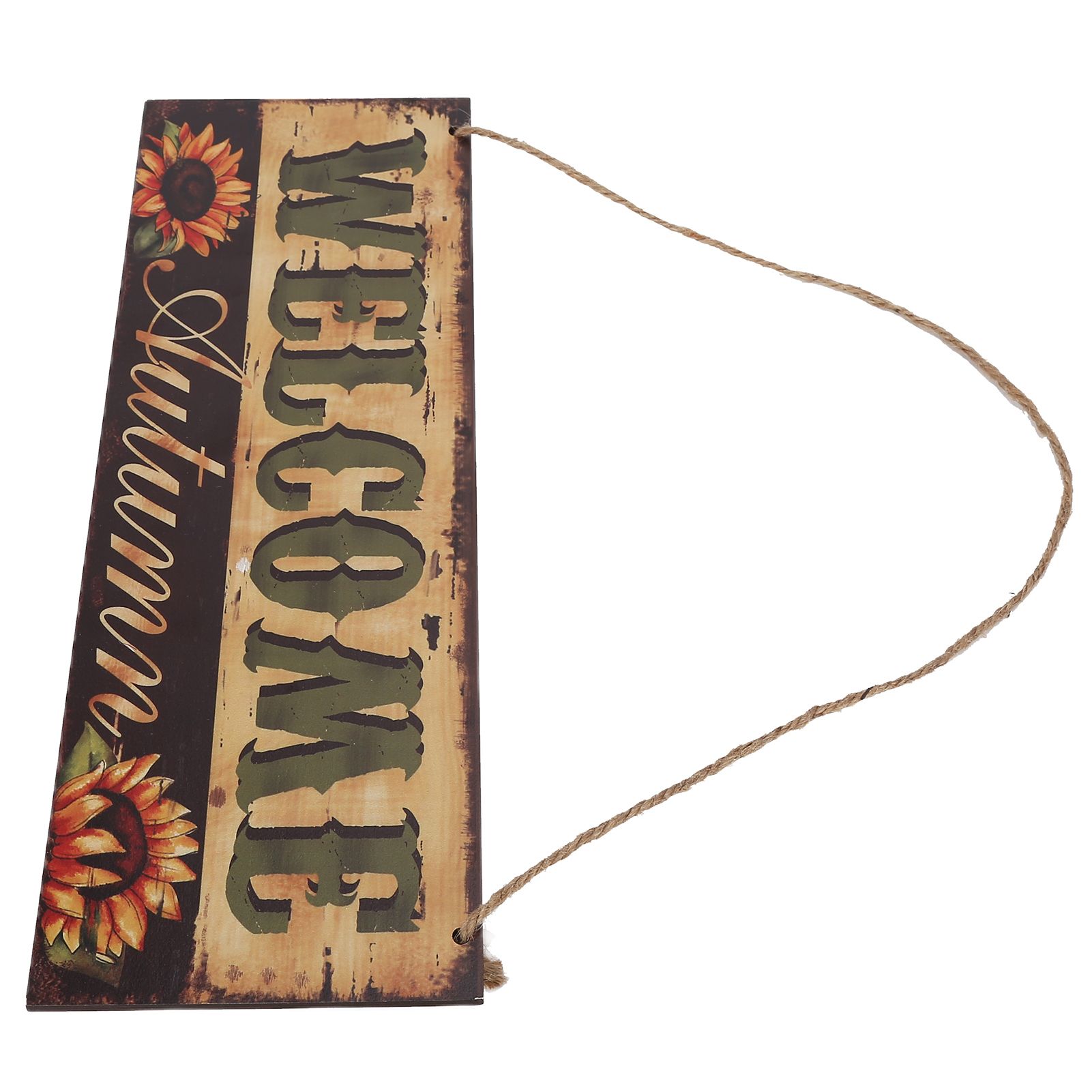 Wooden Door Hanging Plague with Pumpkin Sunflower Pattern for Indoor Outdoor view 4