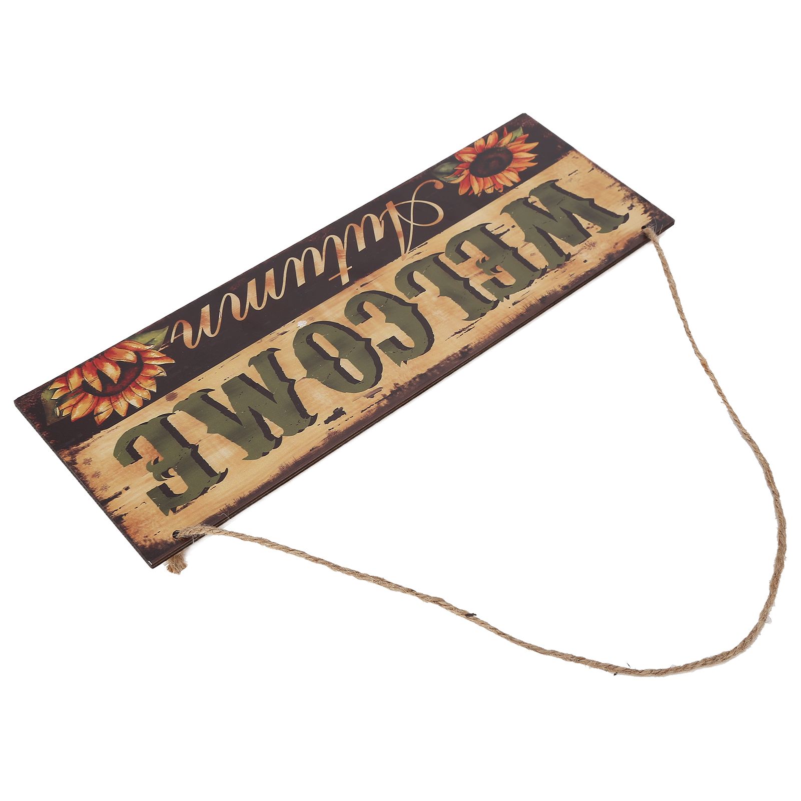 Wooden Door Hanging Plague with Pumpkin Sunflower Pattern for Indoor Outdoor view 5