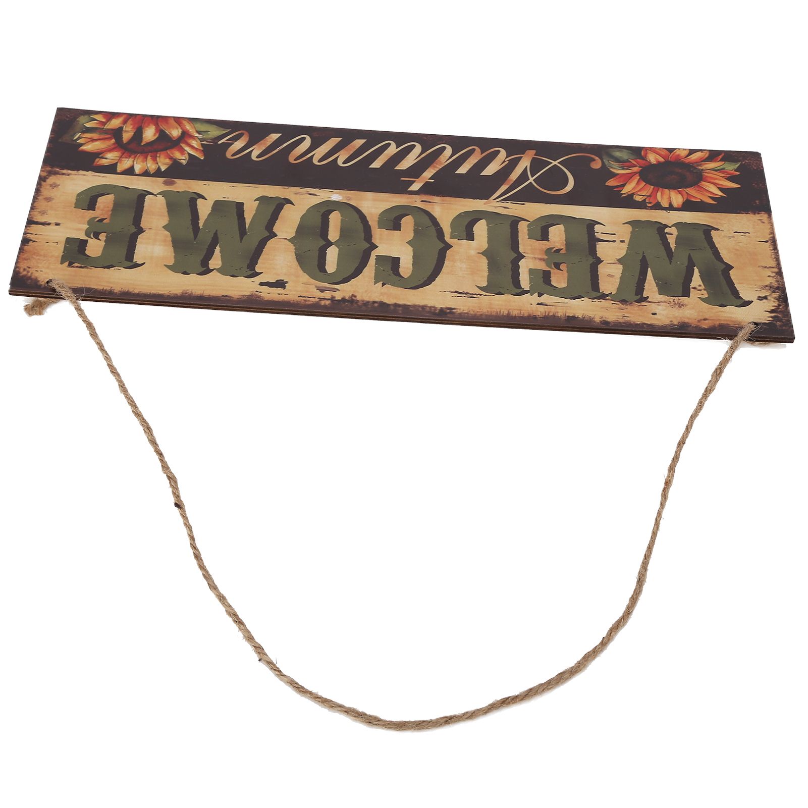 Wooden Door Hanging Plague with Pumpkin Sunflower Pattern for Indoor Outdoor view 6