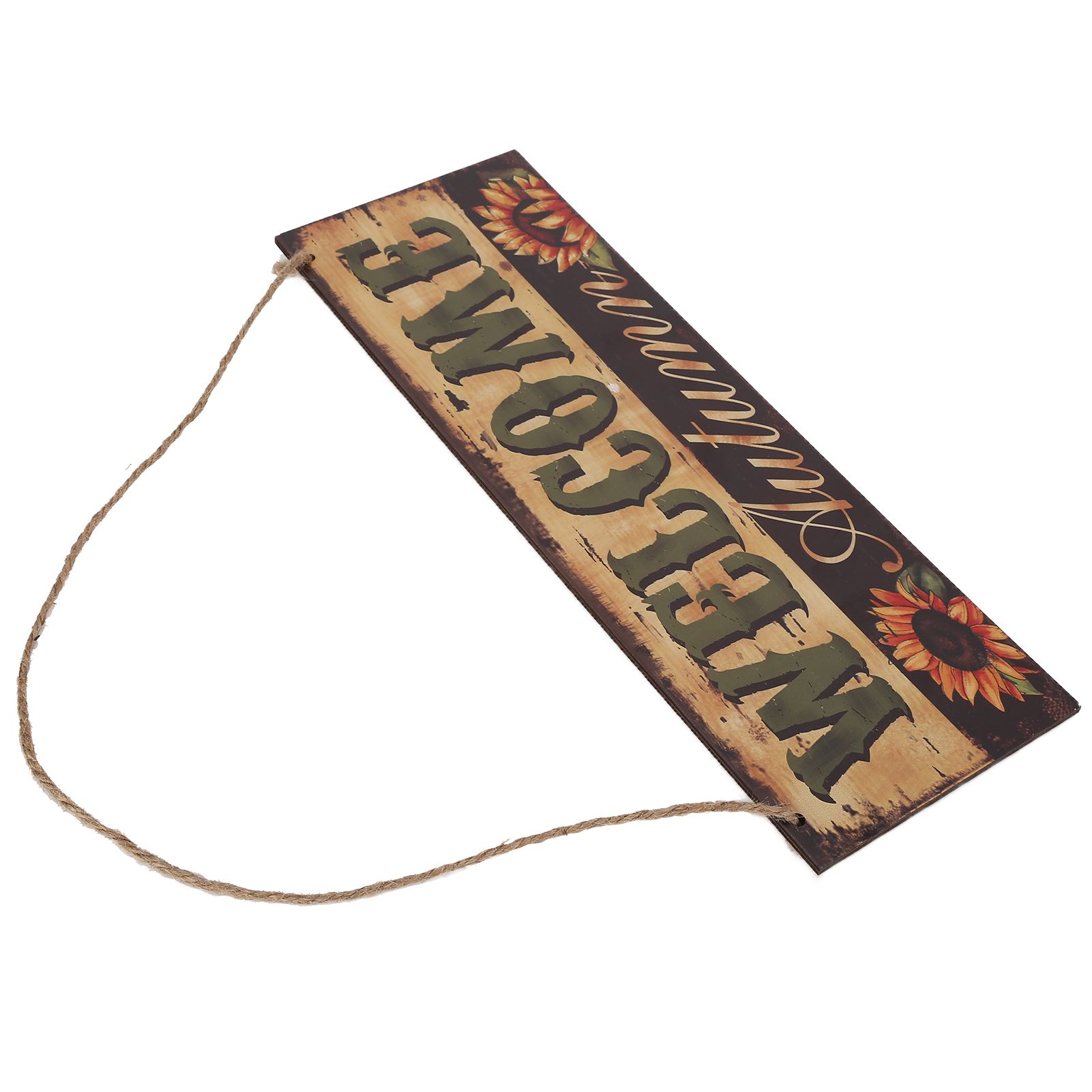 Wooden Door Hanging Plague with Pumpkin Sunflower Pattern for Indoor Outdoor view 7