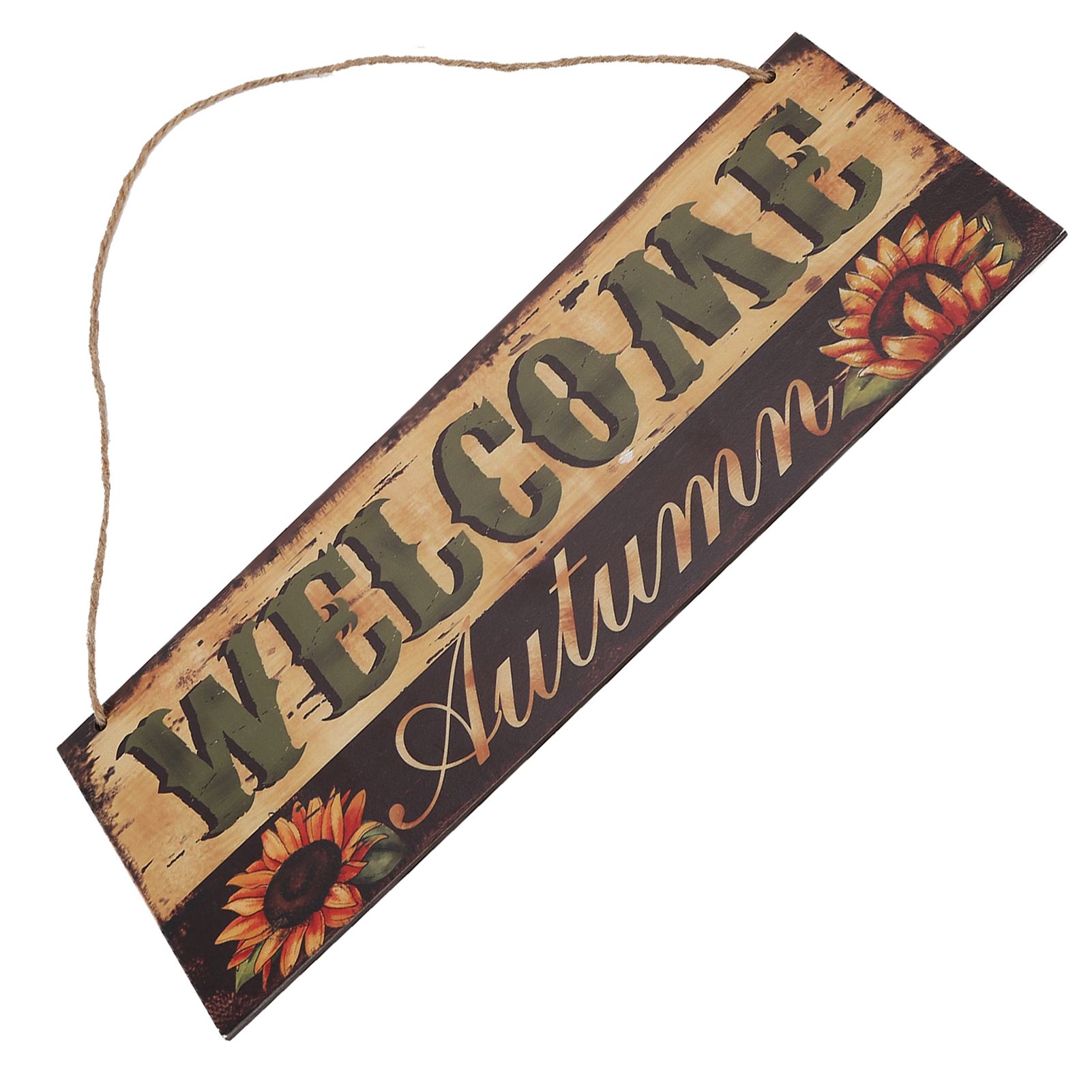 Wooden Door Hanging Plague with Pumpkin Sunflower Pattern for Indoor Outdoor view 9