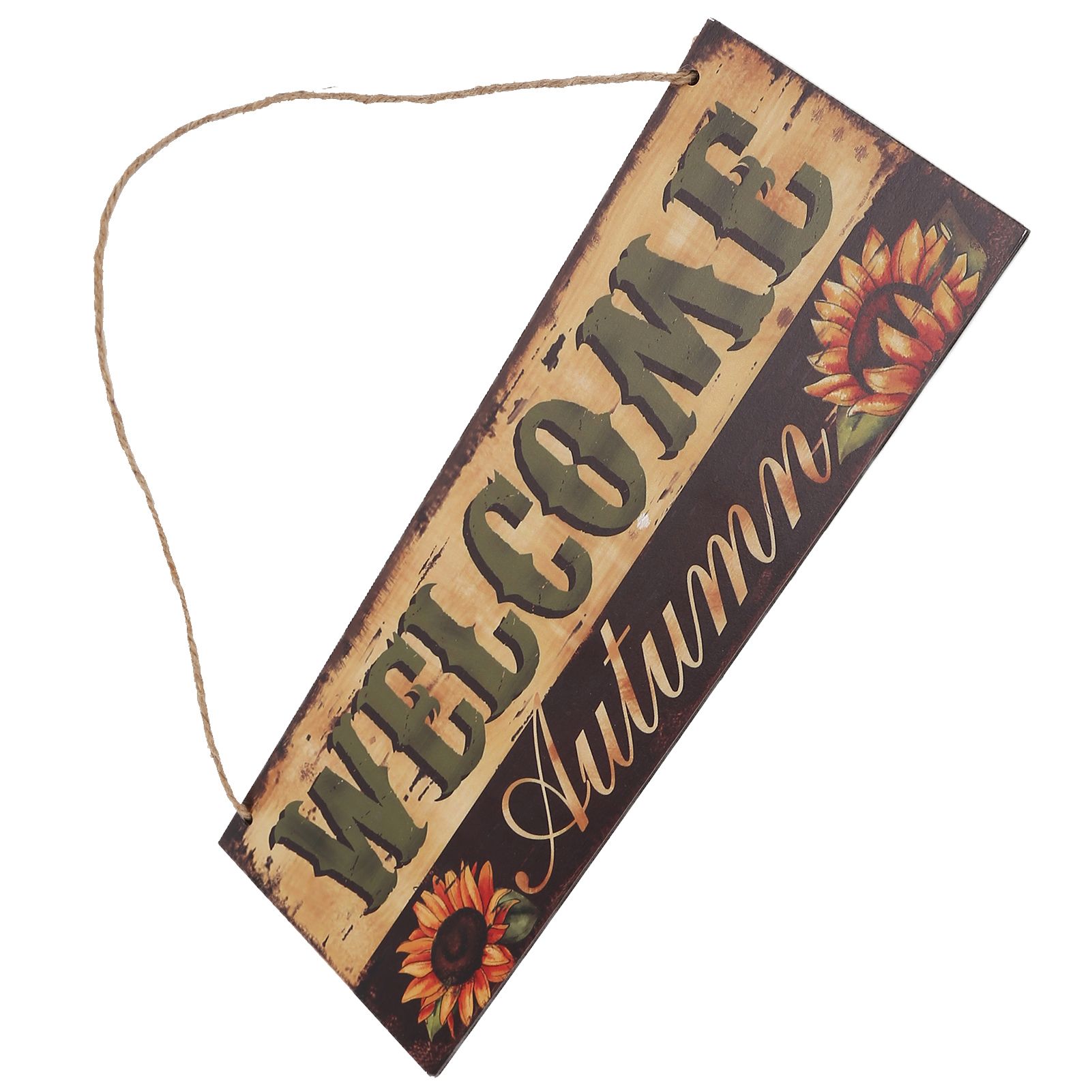 Wooden Door Hanging Plague with Pumpkin Sunflower Pattern for Indoor Outdoor view 10