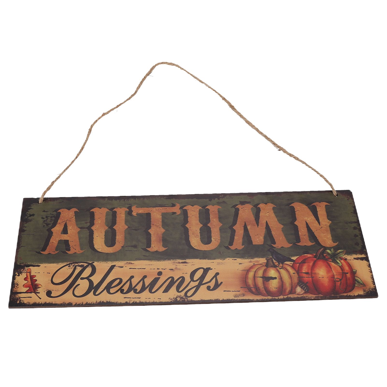 Wooden Door Hanging Plague with Pumpkin Sunflower Pattern for Indoor Outdoor view 2