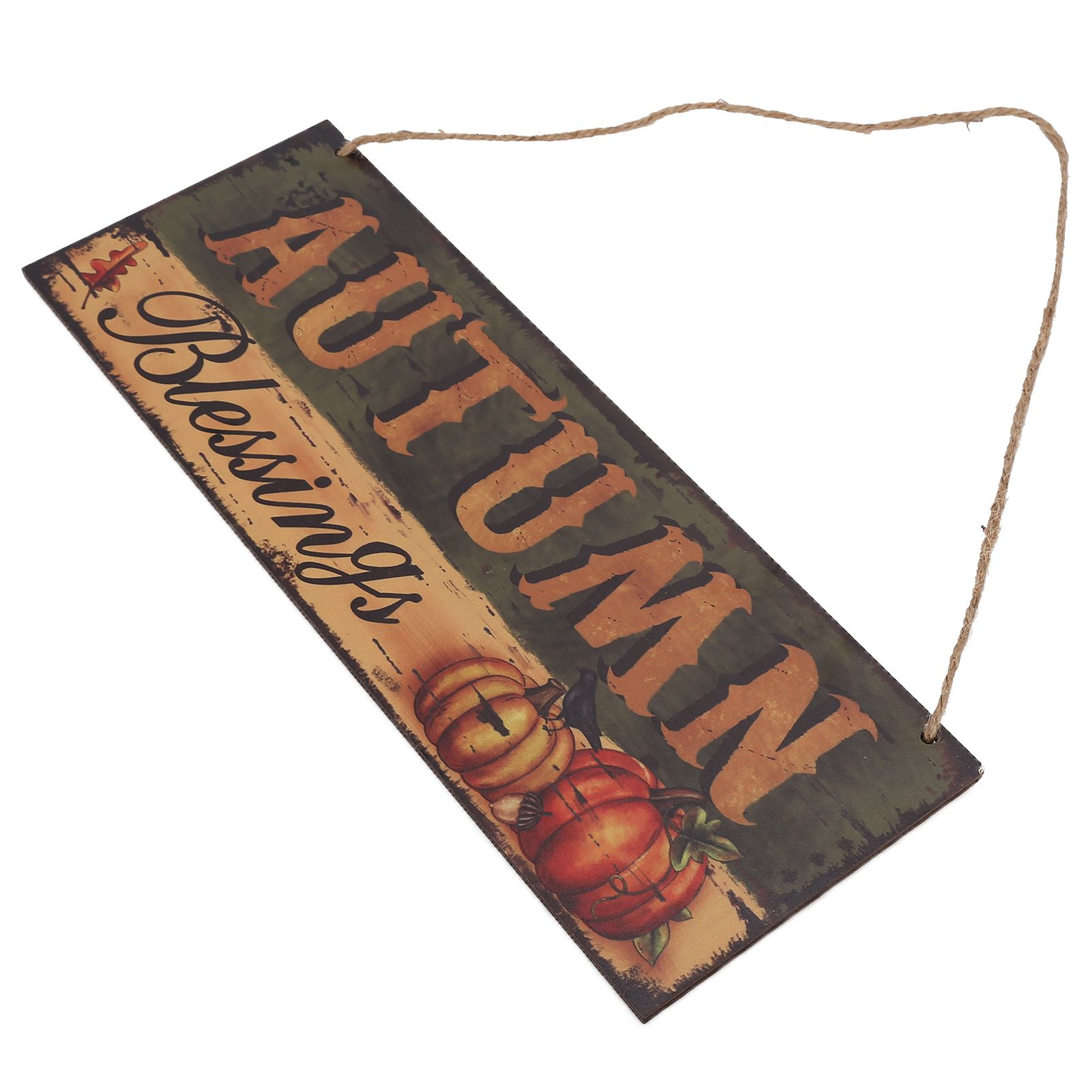 Wooden Door Hanging Plague with Pumpkin Sunflower Pattern for Indoor Outdoor view 3