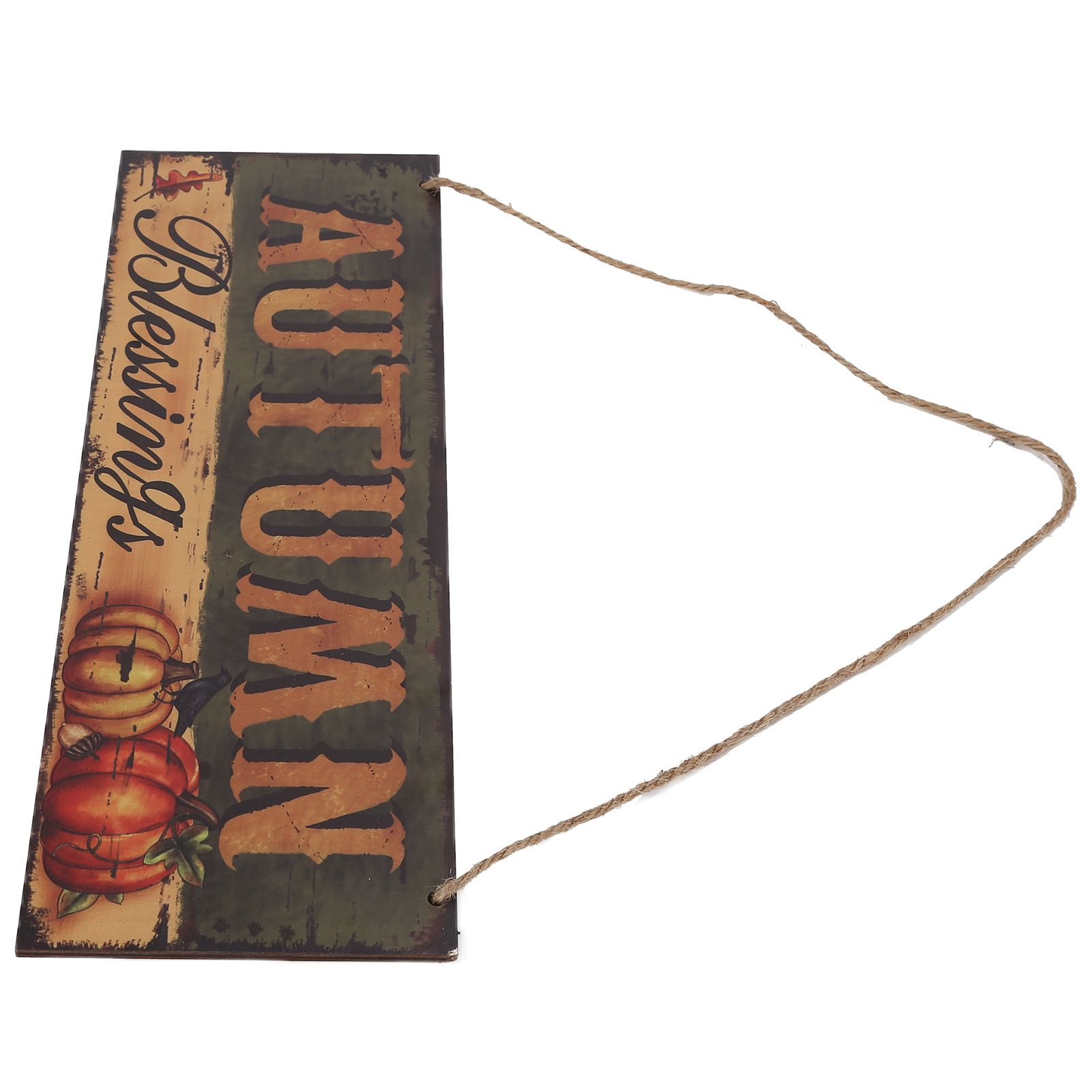 Wooden Door Hanging Plague with Pumpkin Sunflower Pattern for Indoor Outdoor view 4