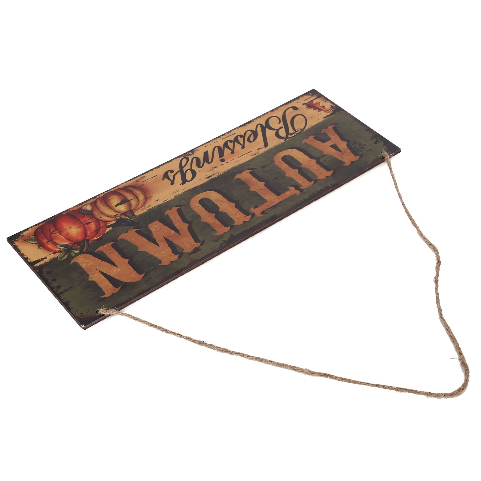 Wooden Door Hanging Plague with Pumpkin Sunflower Pattern for Indoor Outdoor view 5