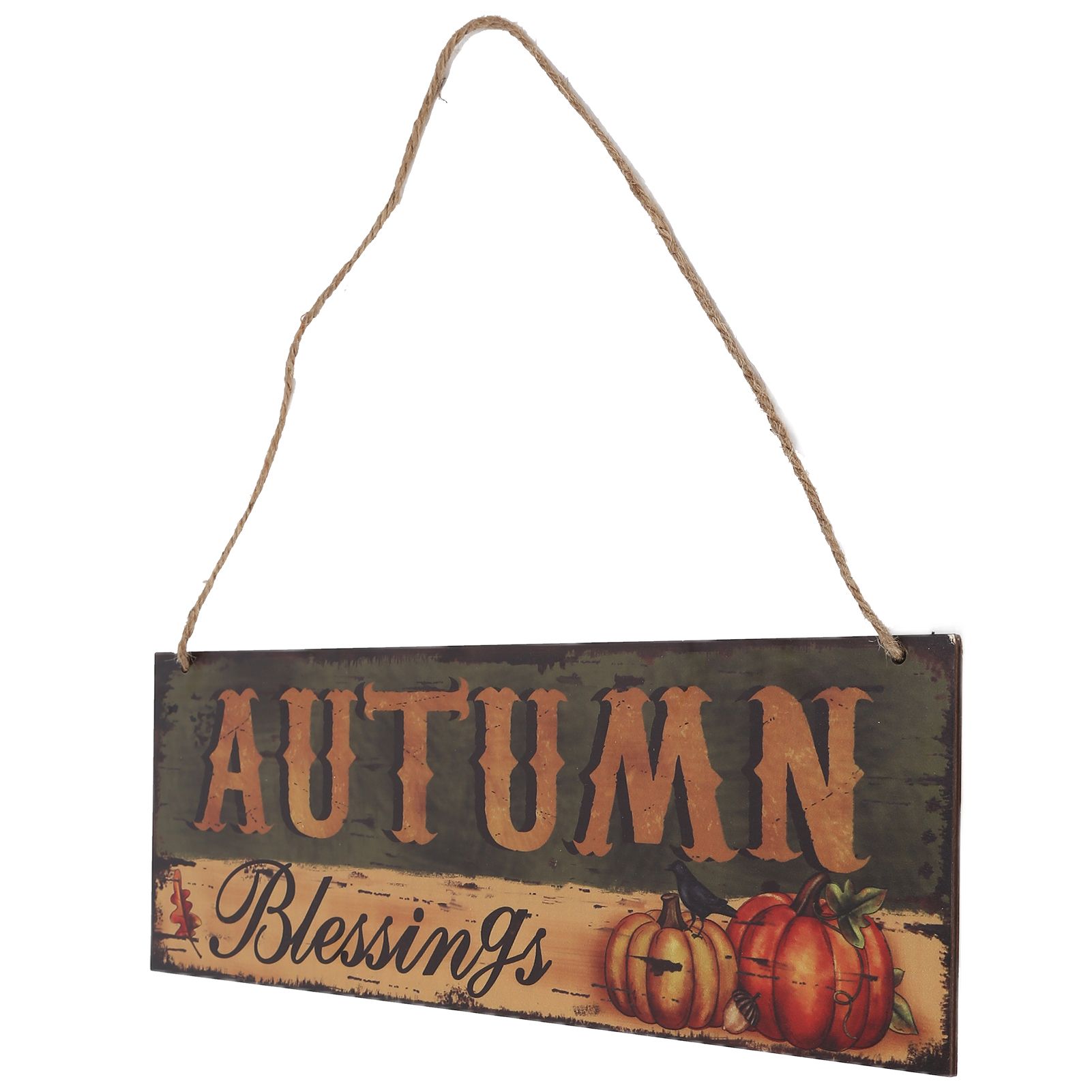 Wooden Door Hanging Plague with Pumpkin Sunflower Pattern for Indoor Outdoor view 10