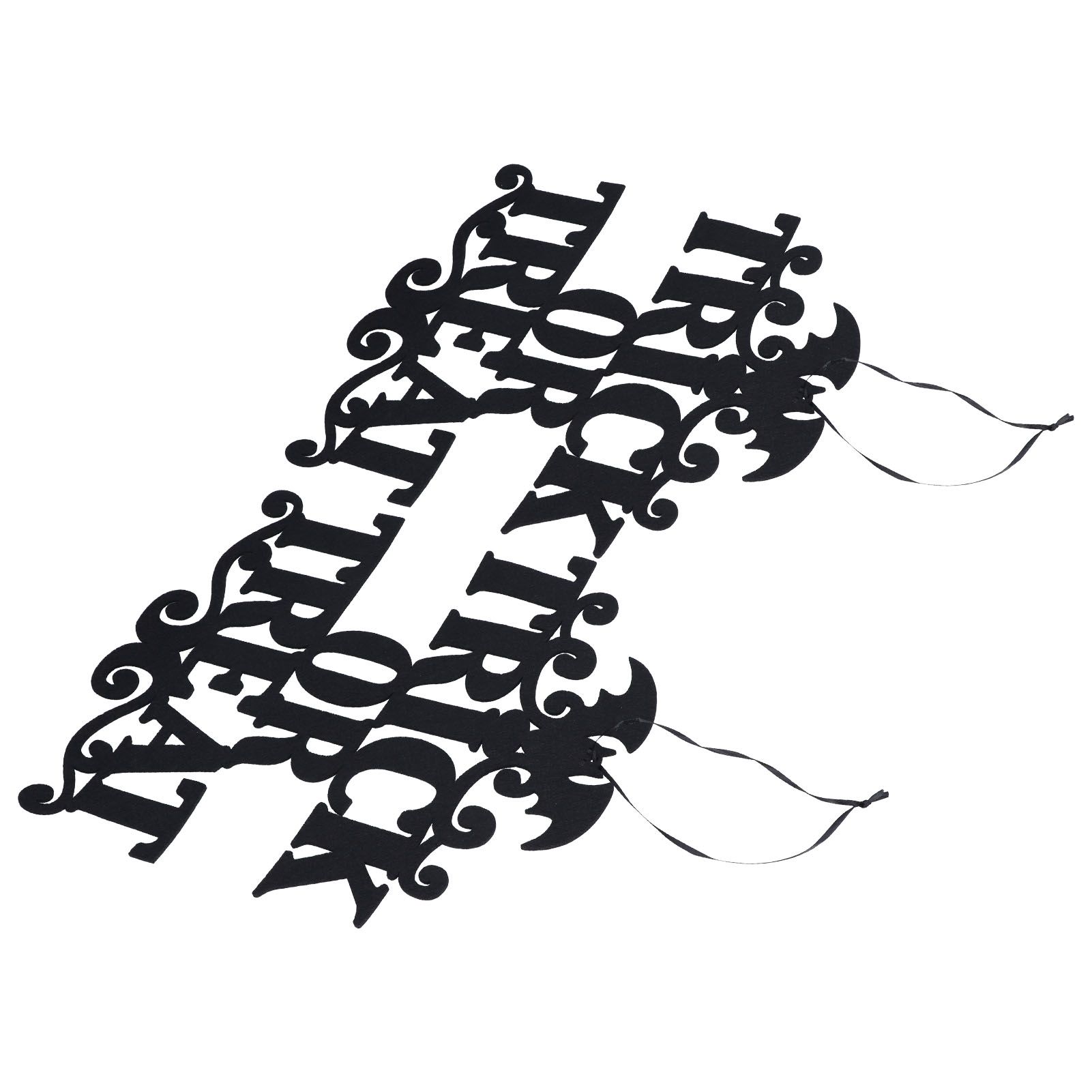 2Set Non Woven Fabric Halloween Hanging Sign Trick Or Treat Hanger for Front view 8