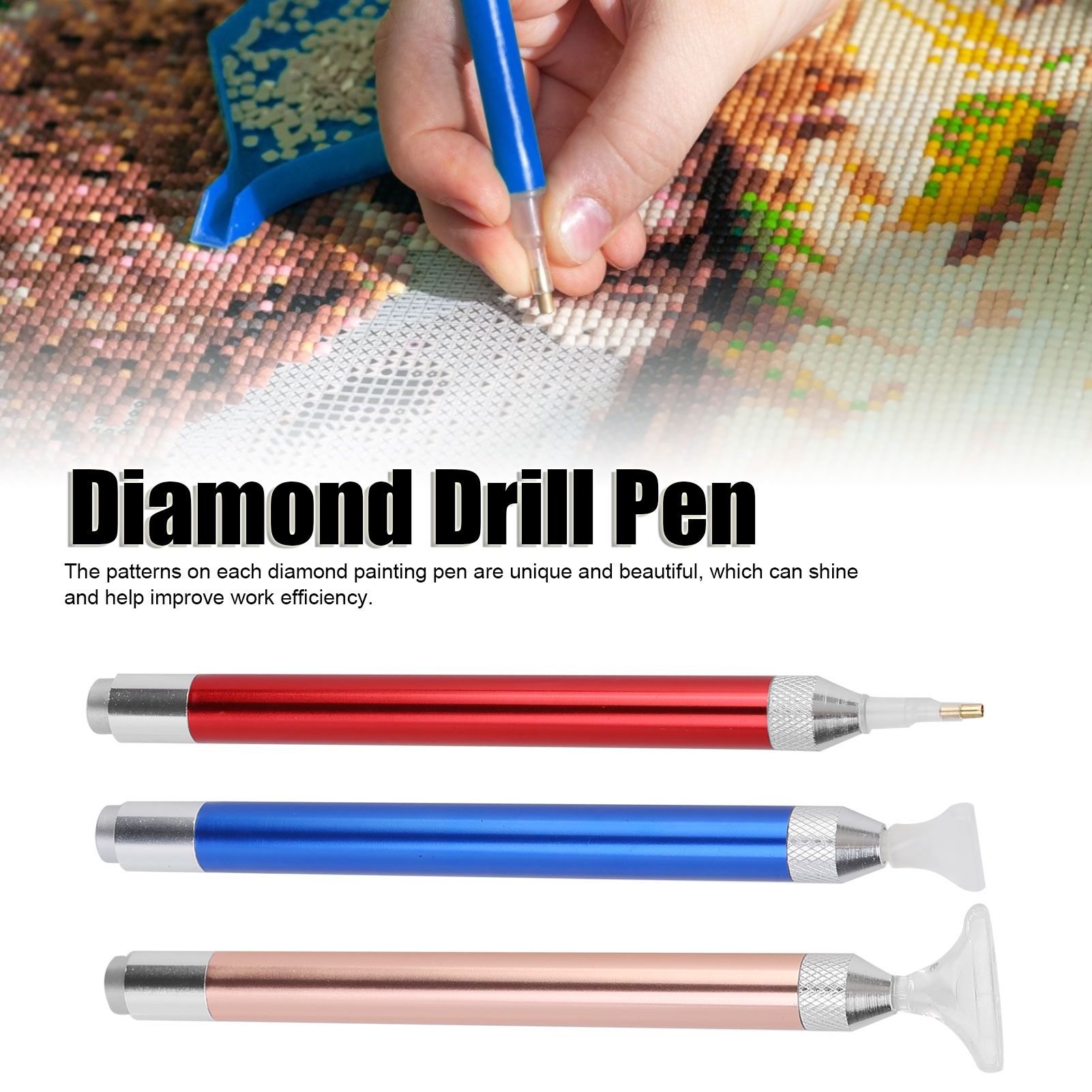 3Set Luminous Diamond Painting Pen with Magnifier for 5D DIY Diamond Art Cross view 15