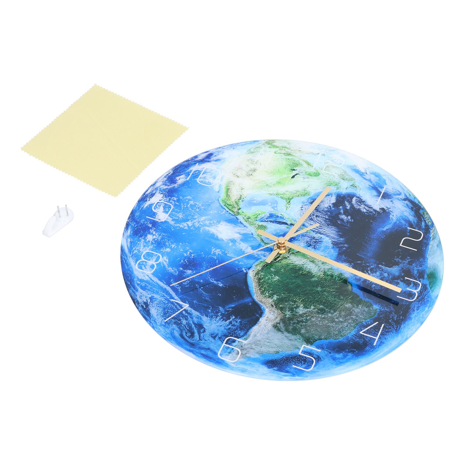 Earth Wall Clock Acrylic Silent Movement Accurate Cutting Stable Non Ticking view 2