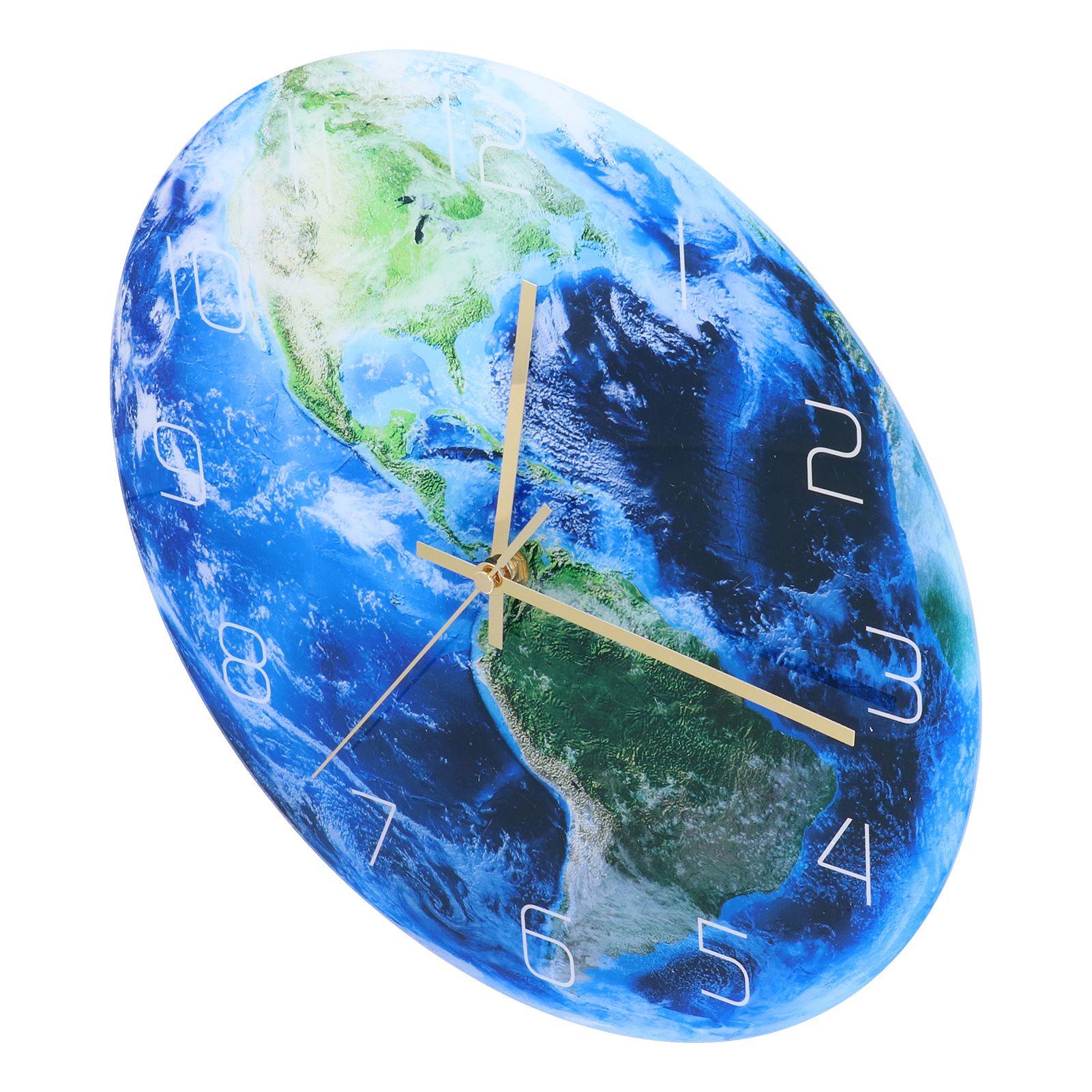 Earth Wall Clock Acrylic Silent Movement Accurate Cutting Stable Non Ticking view 4