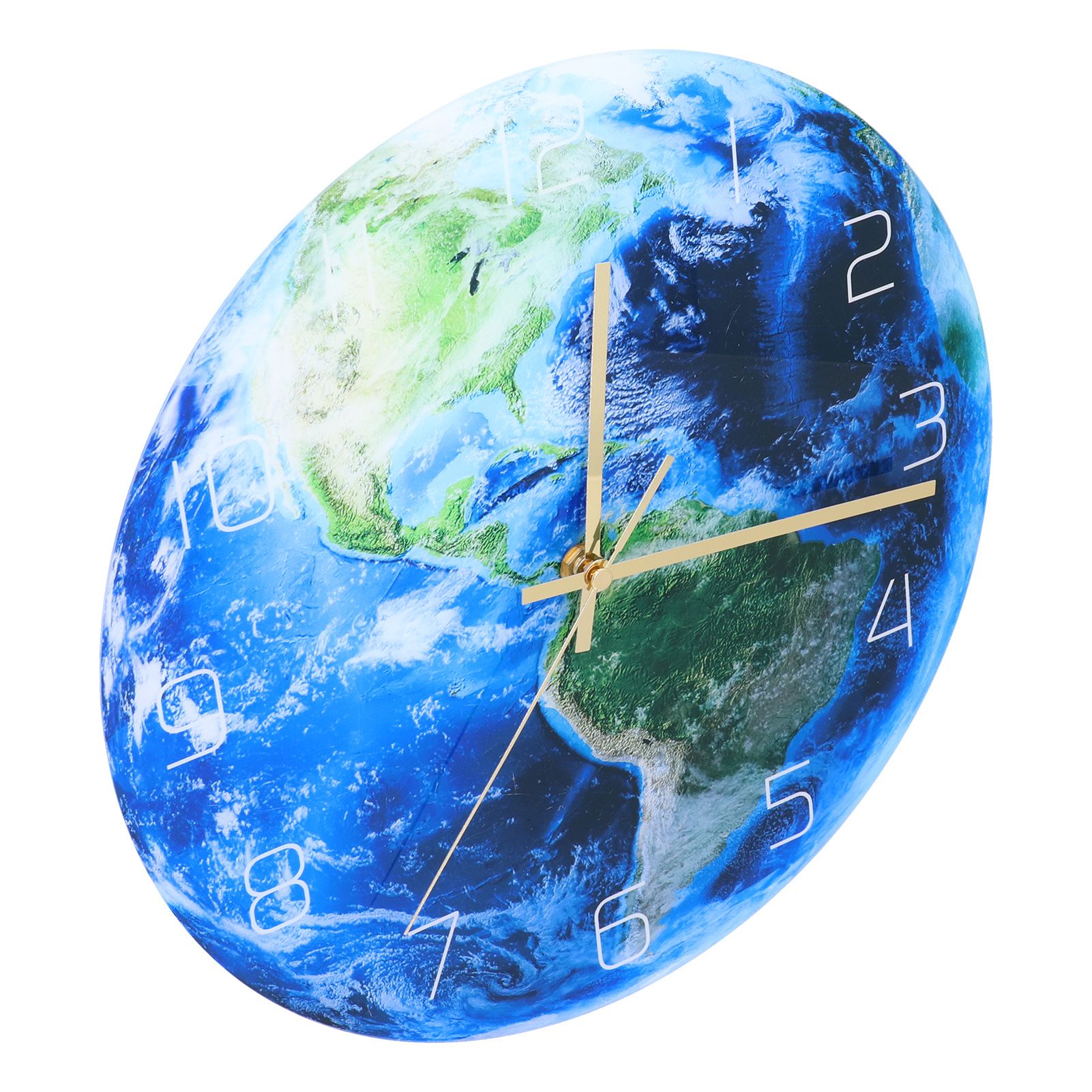 Earth Wall Clock Acrylic Silent Movement Accurate Cutting Stable Non Ticking view 5