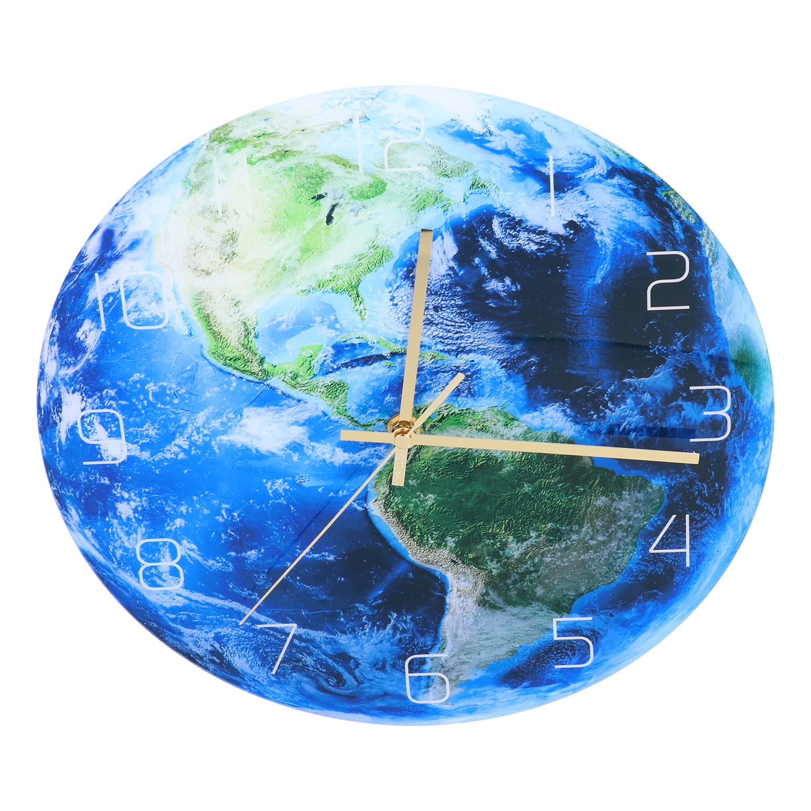 Earth Wall Clock Acrylic Silent Movement Accurate Cutting Stable Non Ticking view 10