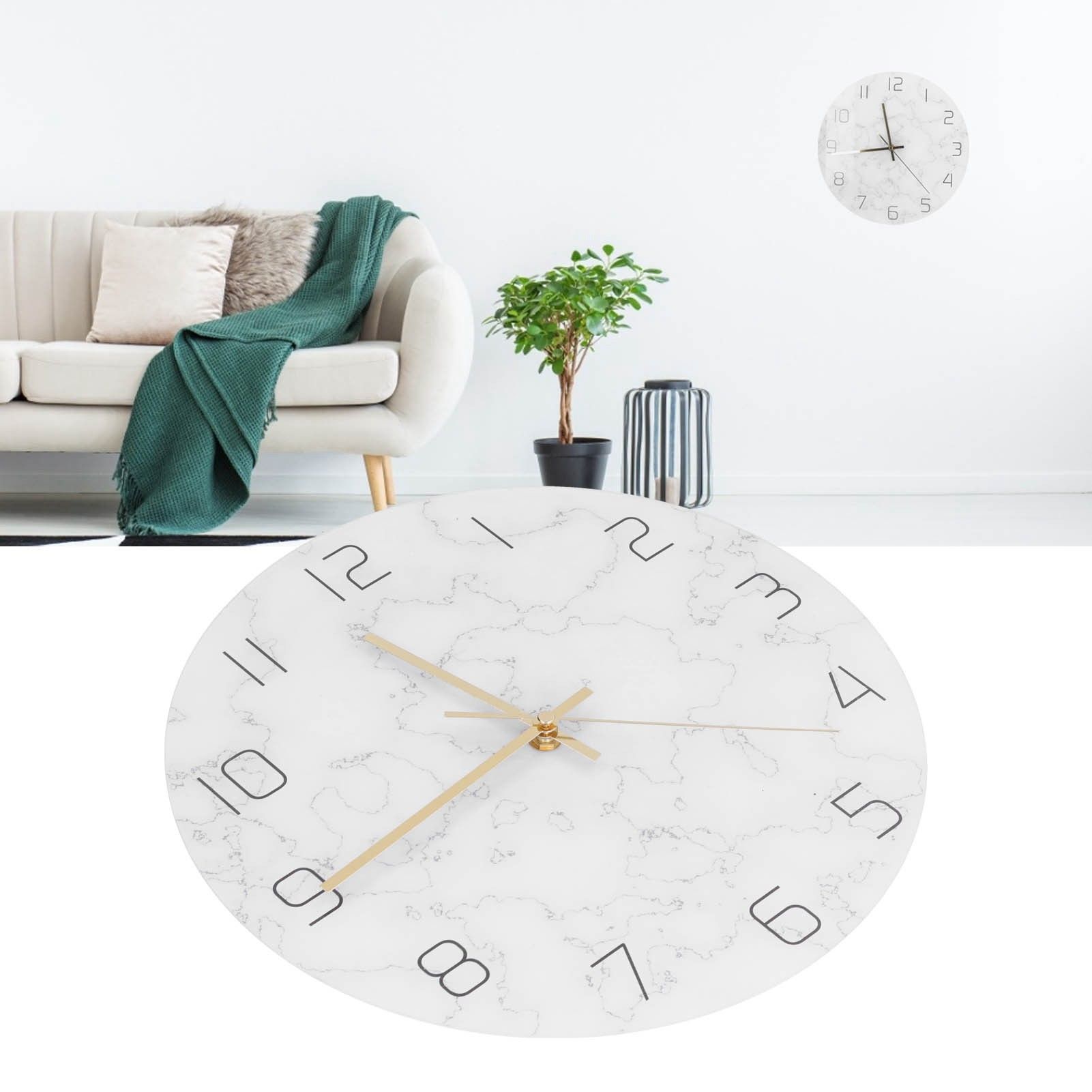 Simple Marble Wall Clock Fashion Cracked Acrylic Material UV Printing Clock view 11