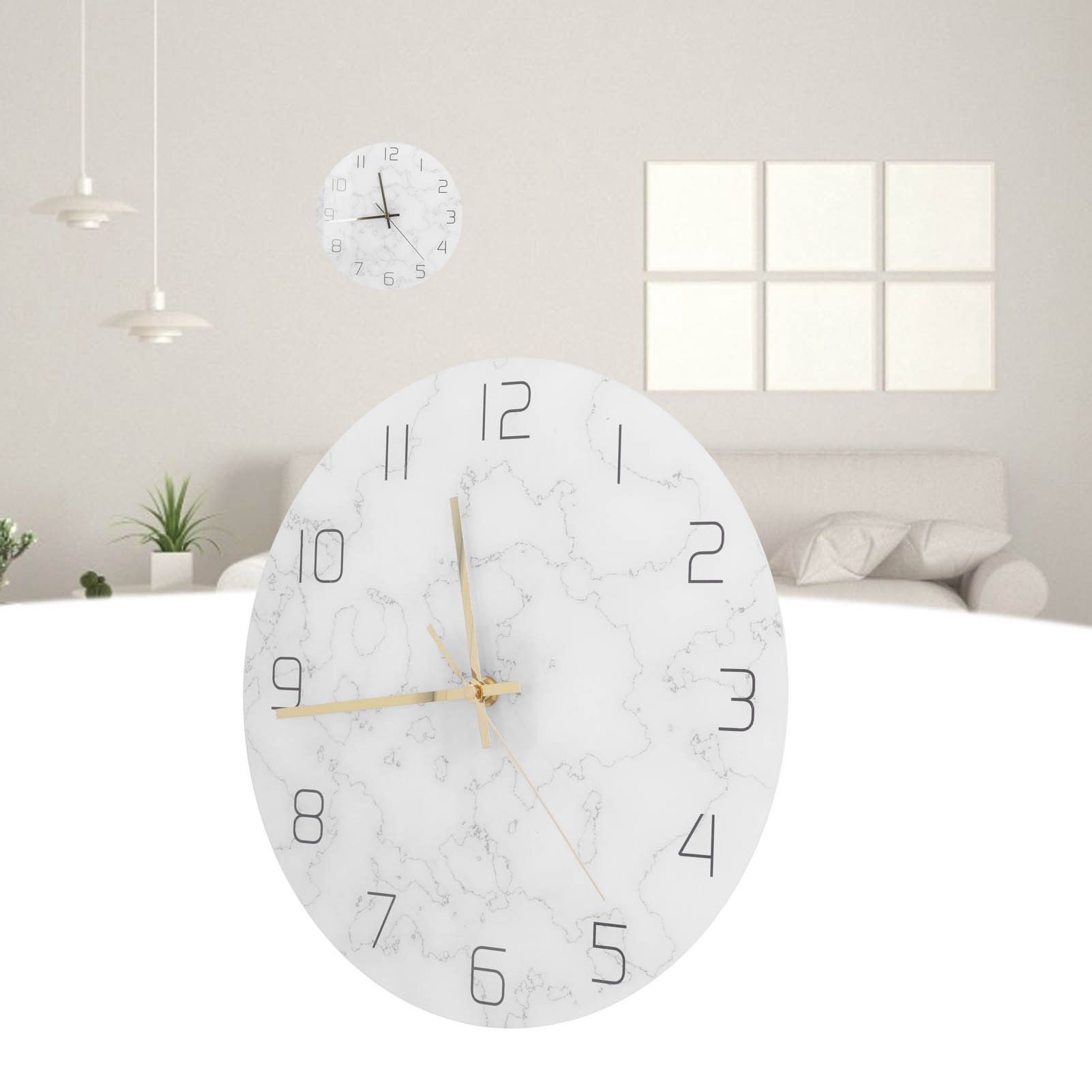 Simple Marble Wall Clock Fashion Cracked Acrylic Material UV Printing Clock view 12