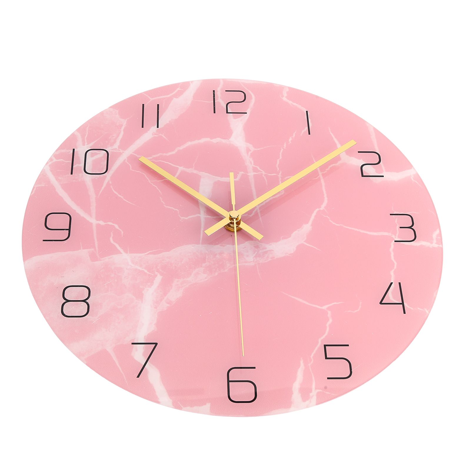 Innovative Pink Wall Clock Acrylic UV Printing Clock for Living Room Home Bedroom view 2