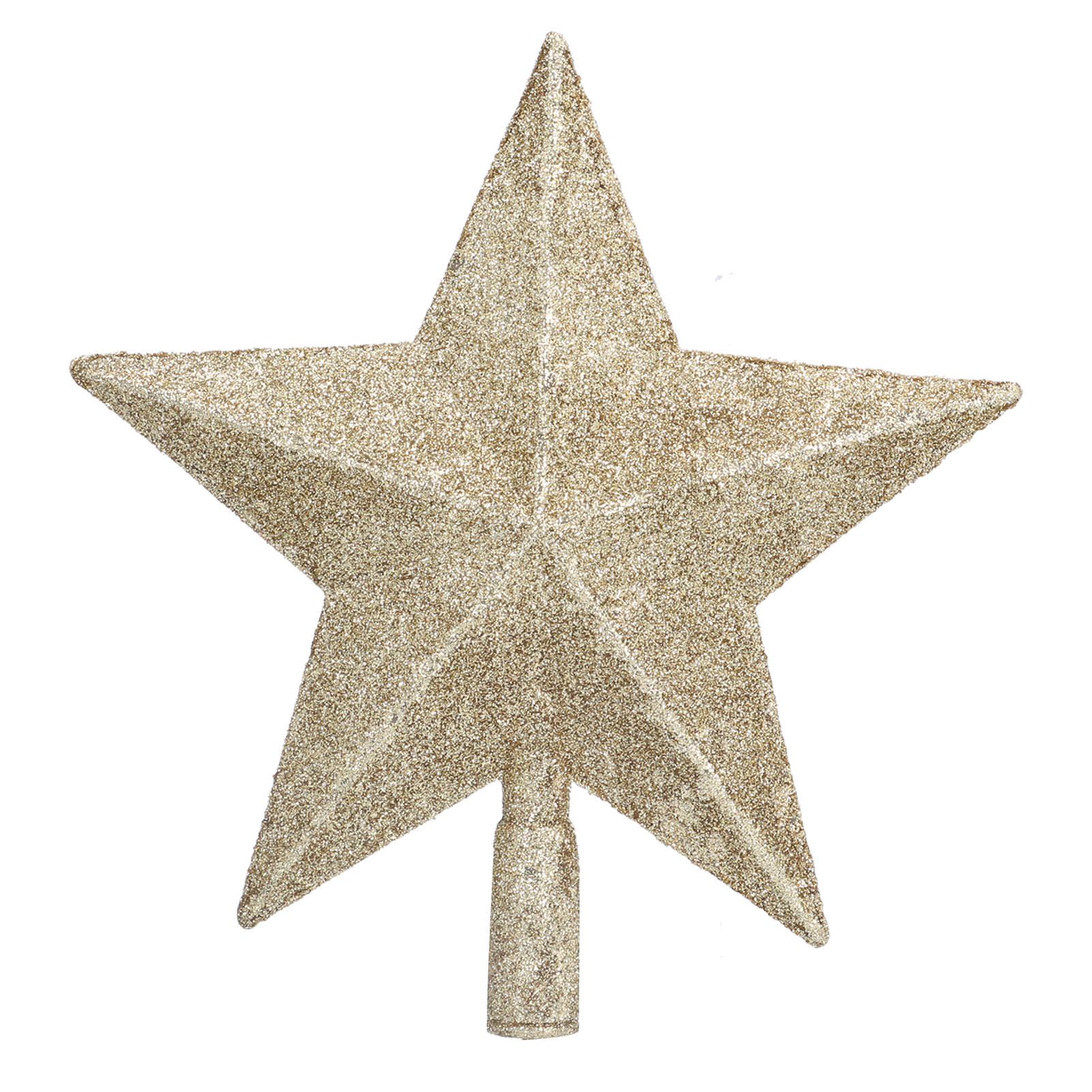 Star Tree Topper Decorated Golden Lightweight Shiny Mini Christmas Tree Topper