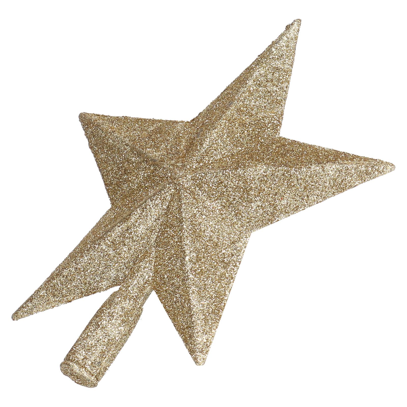 Star Tree Topper Decorated Golden Lightweight Shiny Mini Christmas Tree Topper view 2