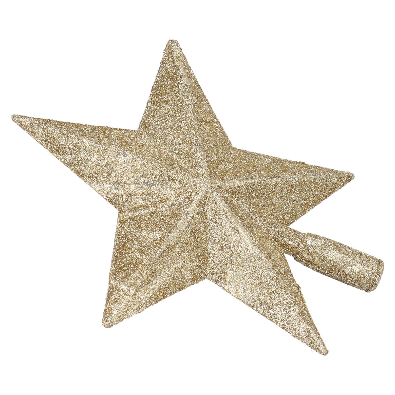 Star Tree Topper Decorated Golden Lightweight Shiny Mini Christmas Tree Topper view 3